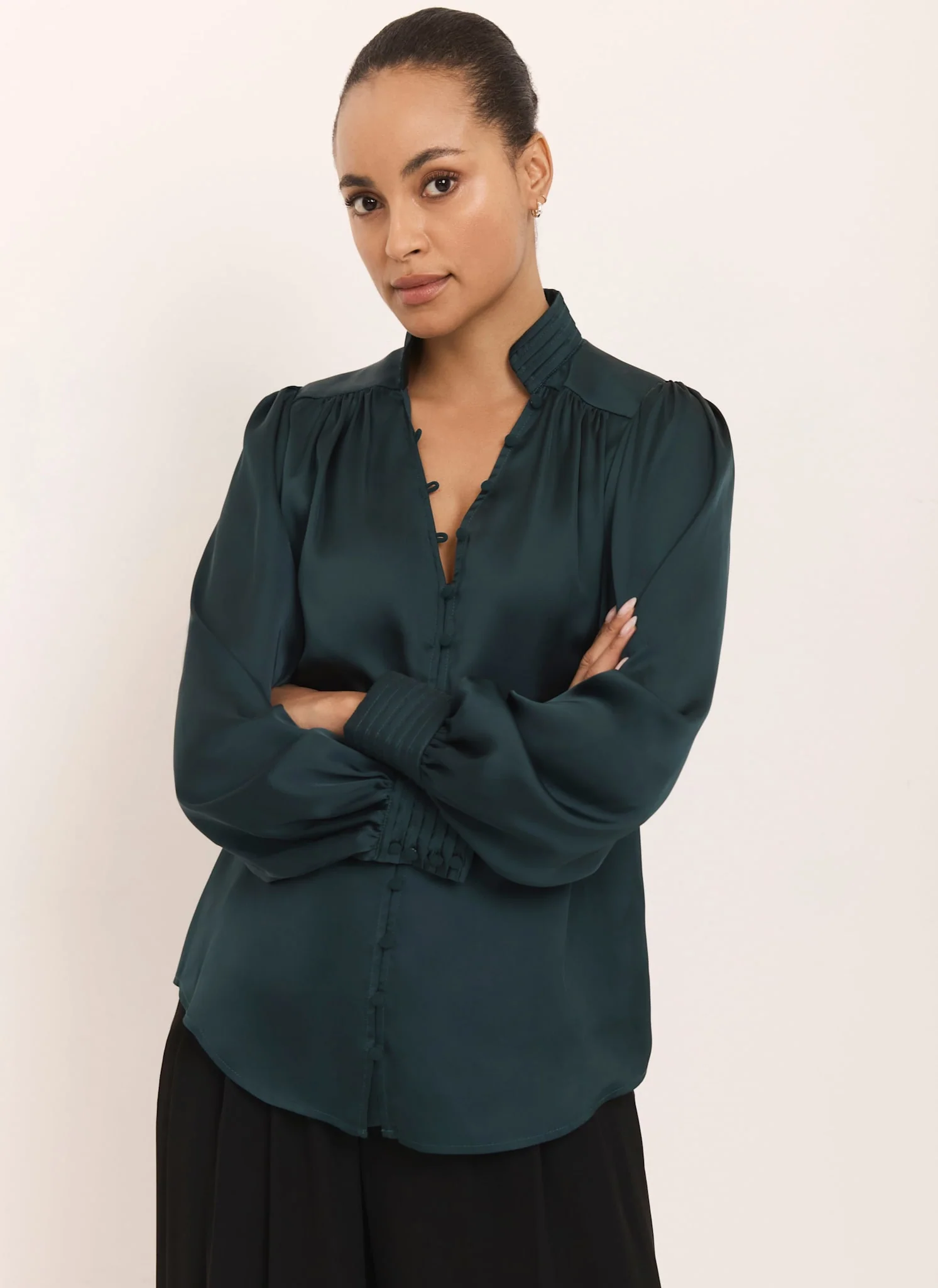 8108-teal-satin-long-sleeve-blouse-3.webp Teal Satin Long Sleeve Blouse
