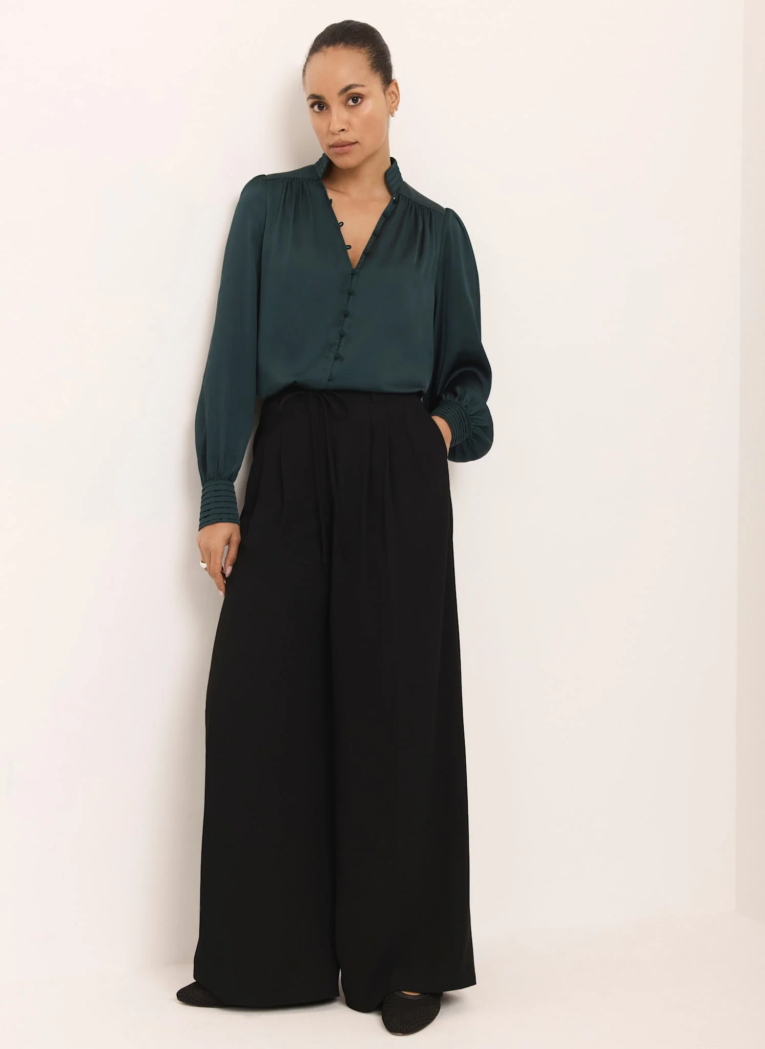 8108-teal-satin-long-sleeve-blouse-4.webp Teal Satin Long Sleeve Blouse