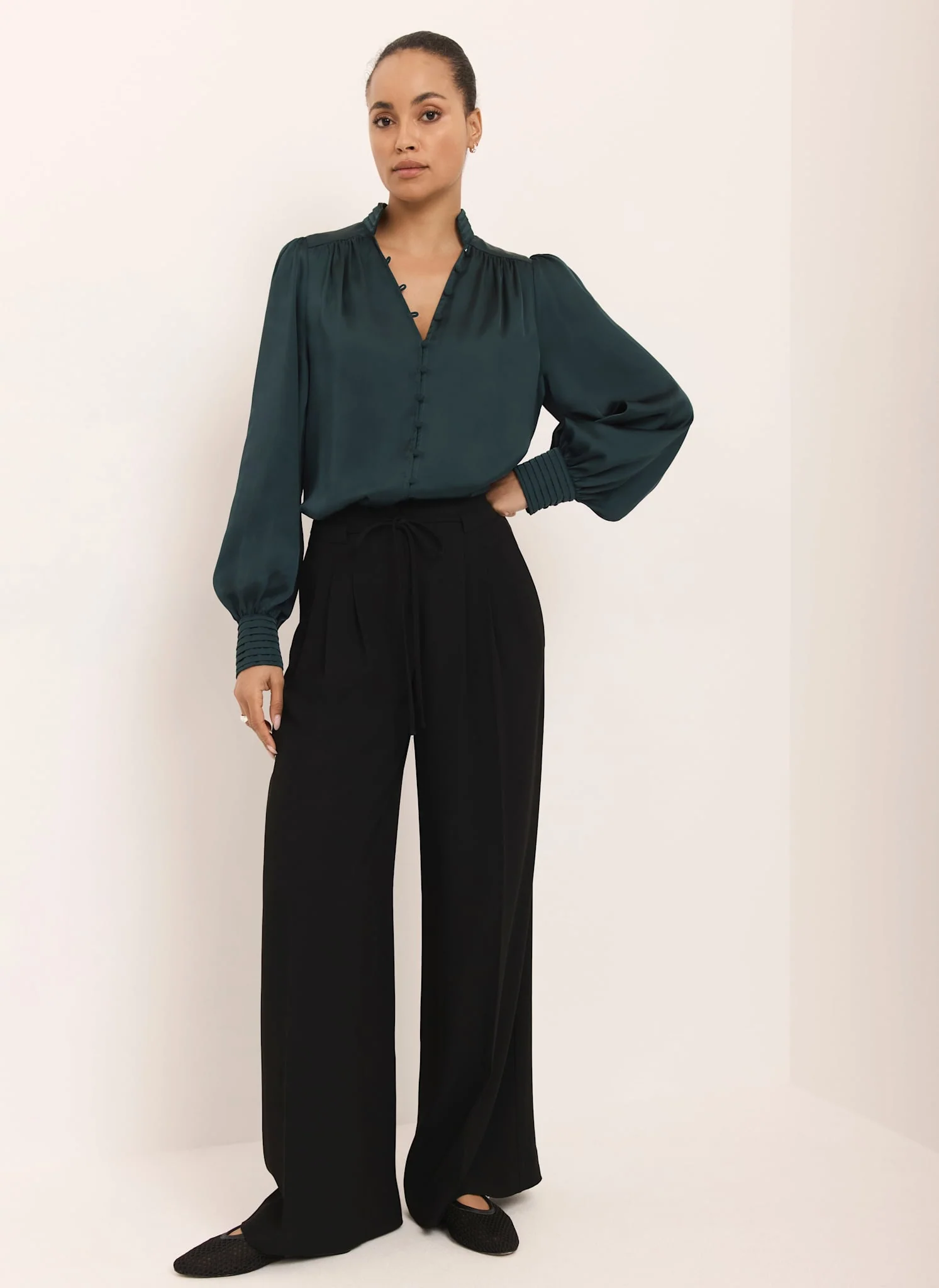 8108-teal-satin-long-sleeve-blouse-6.webp Teal Satin Long Sleeve Blouse