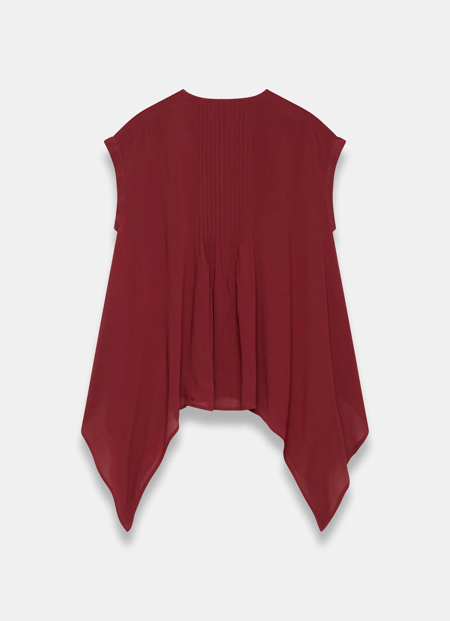 8114-burgundy-handkerchief-hemline-top-7.webp Burgundy Handkerchief Hemline Top