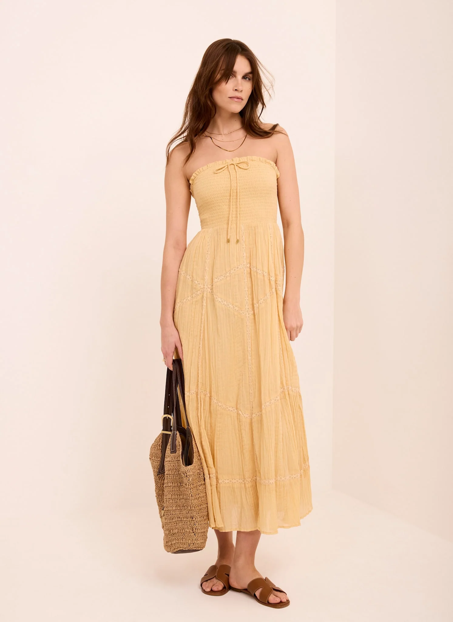 8120-yellow-cotton-bandeau-midi-dress-3.webp Yellow Cotton Bandeau Midi Dress
