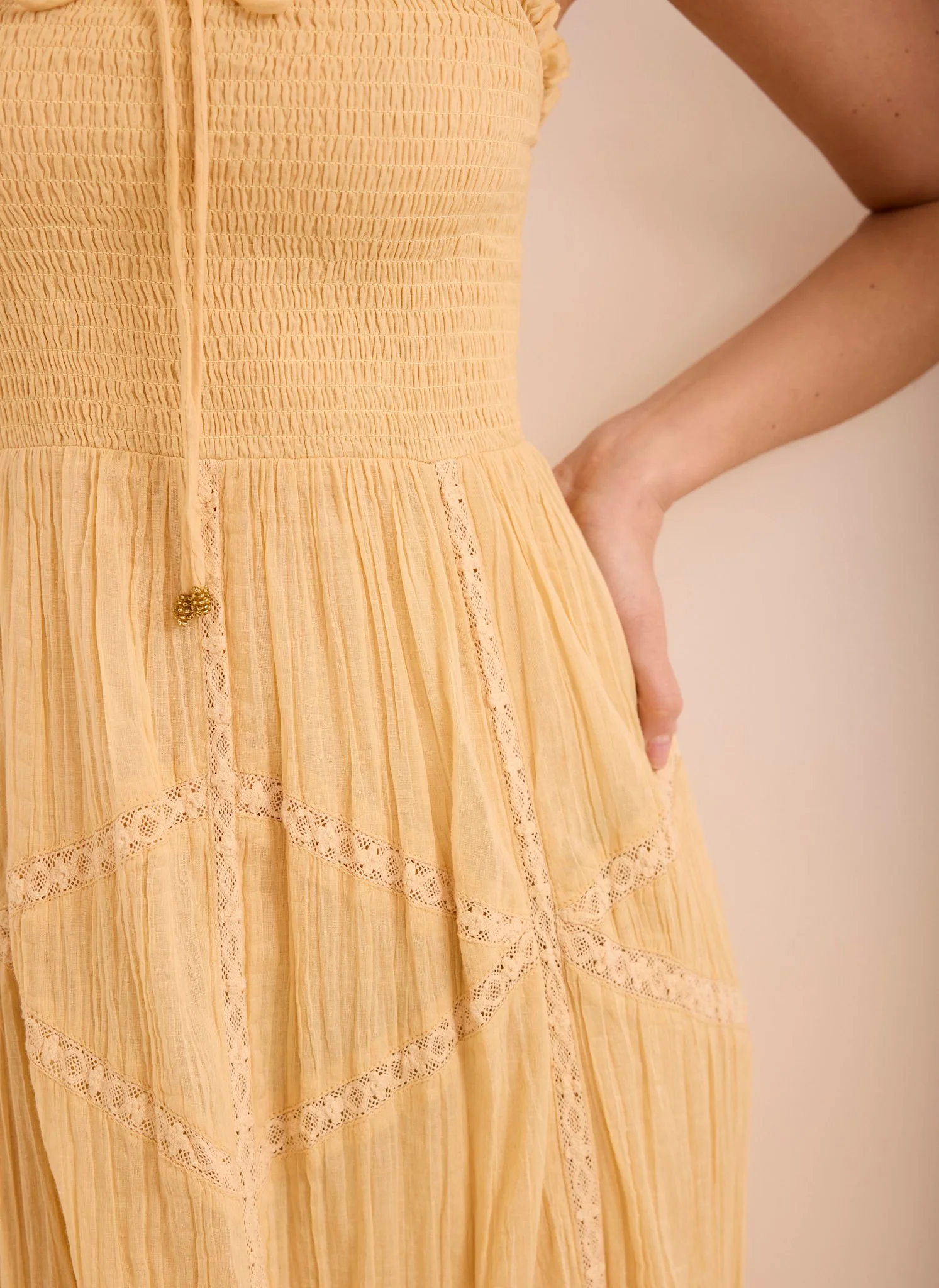 8120-yellow-cotton-bandeau-midi-dress-4.webp Yellow Cotton Bandeau Midi Dress