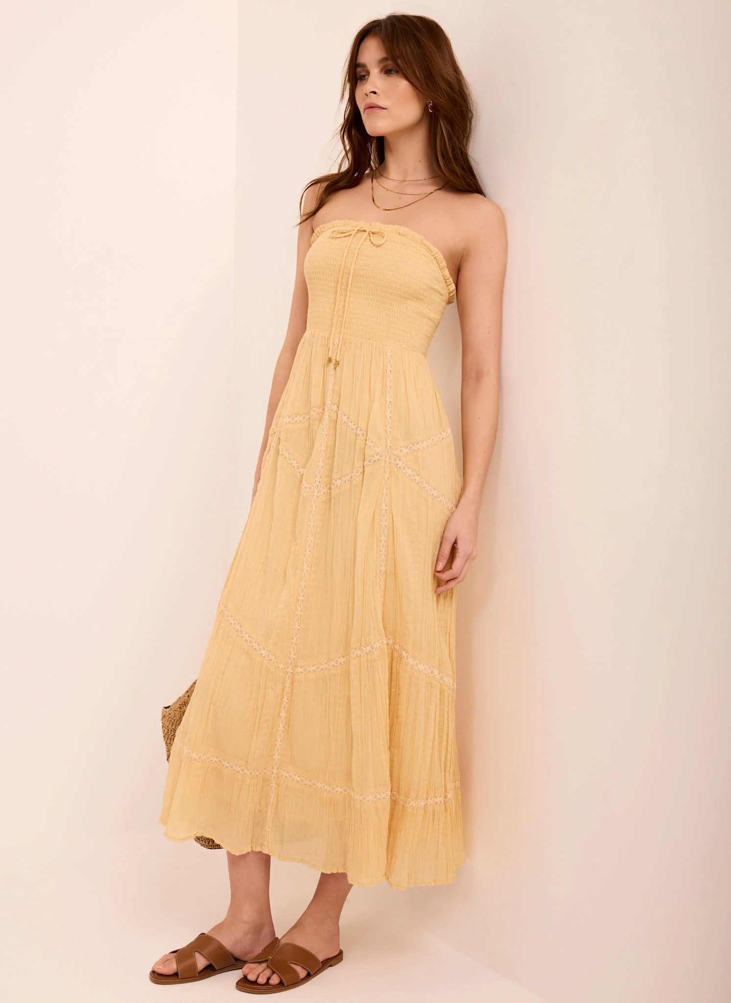 8120-yellow-cotton-bandeau-midi-dress-5.webp Yellow Cotton Bandeau Midi Dress