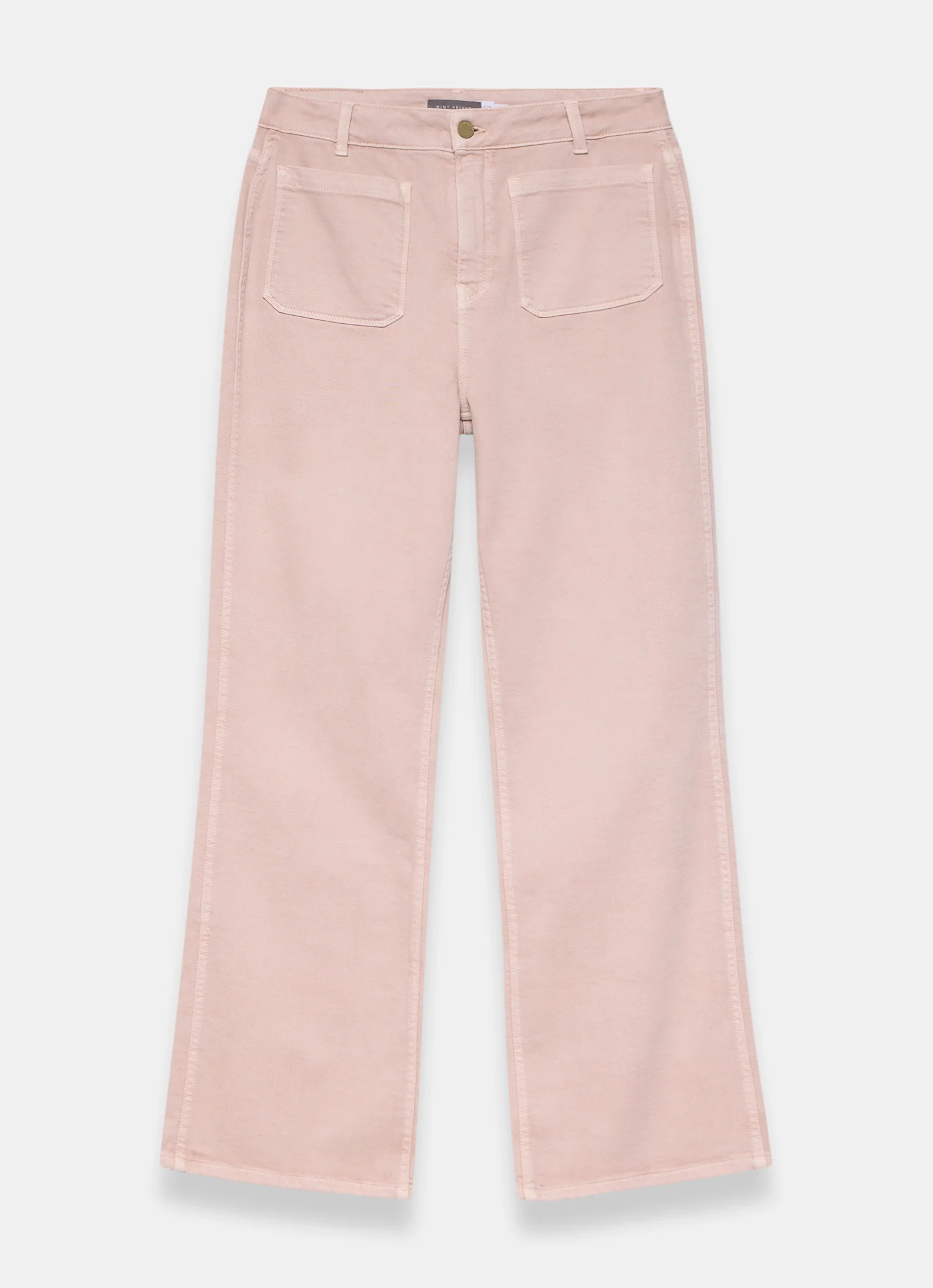 Pink Patch Pocket Flared Jeans