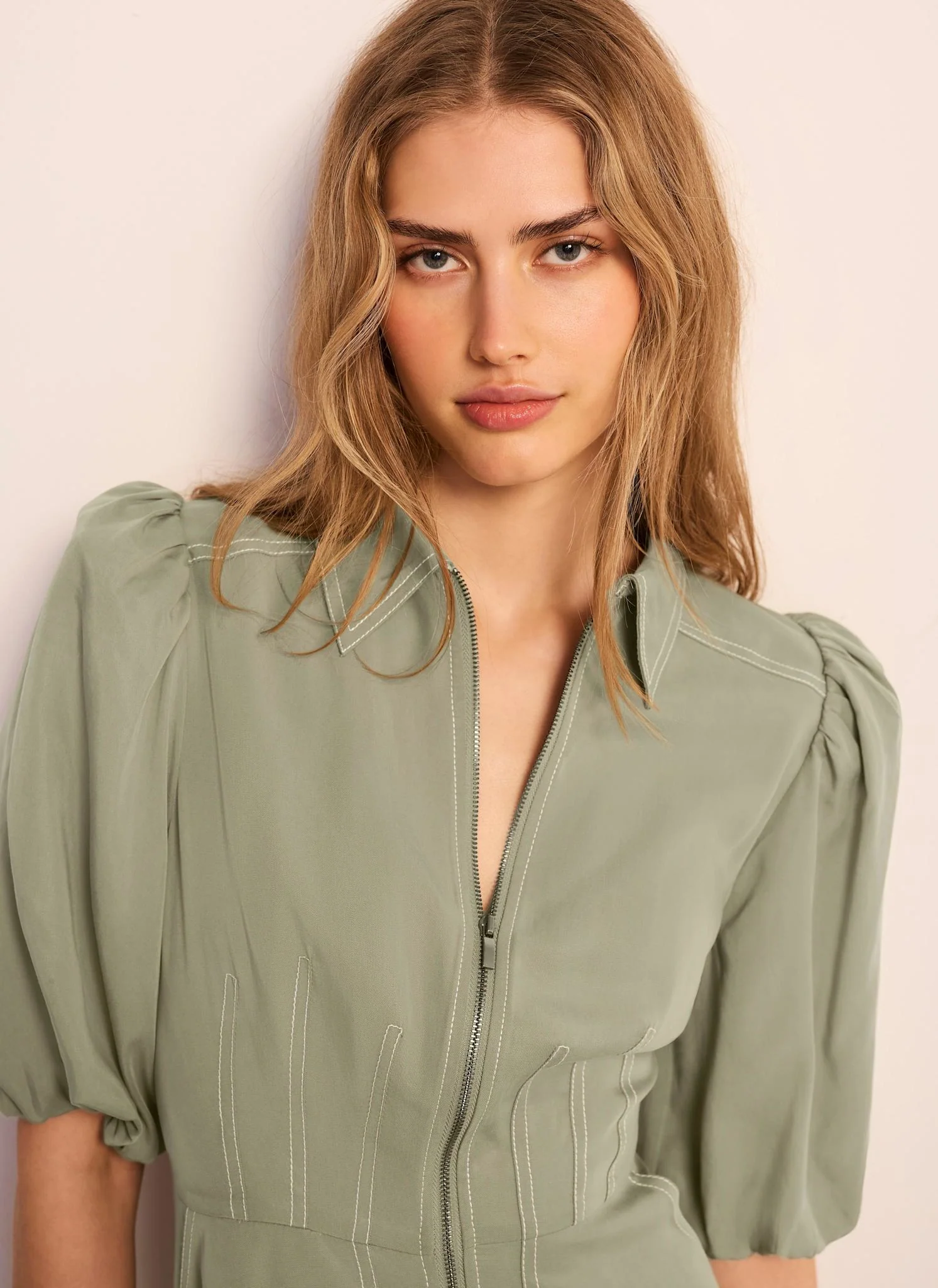 826-khaki-utility-zip-midi-shirt-dress-5.webp Khaki Utility Zip Midi Shirt Dress