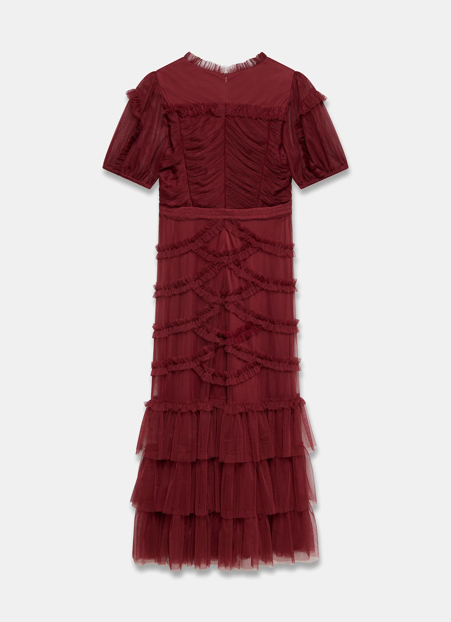 8280-burgundy-tulle-ruffle-maxi-dress-8.webp Burgundy Tulle Ruffle Maxi Dress