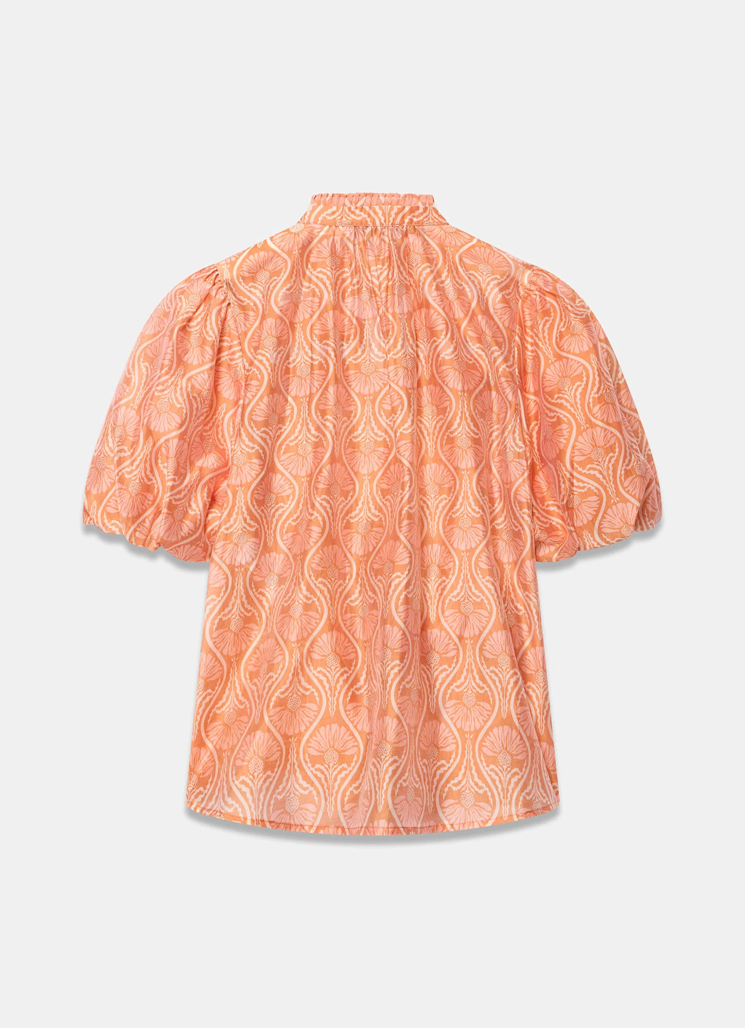 834-orange-printed-cut-out-tie-blouse-7.webp Orange Printed Cut Out Tie Blouse