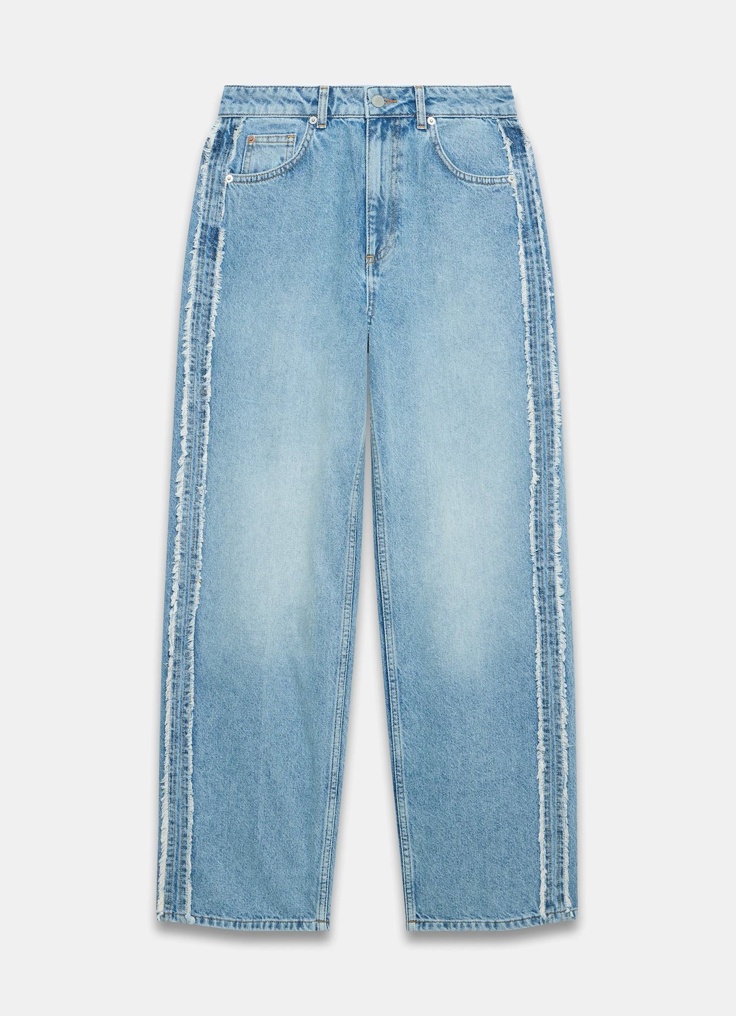 Light Indigo Wash Side Trim Boyfriend Jeans