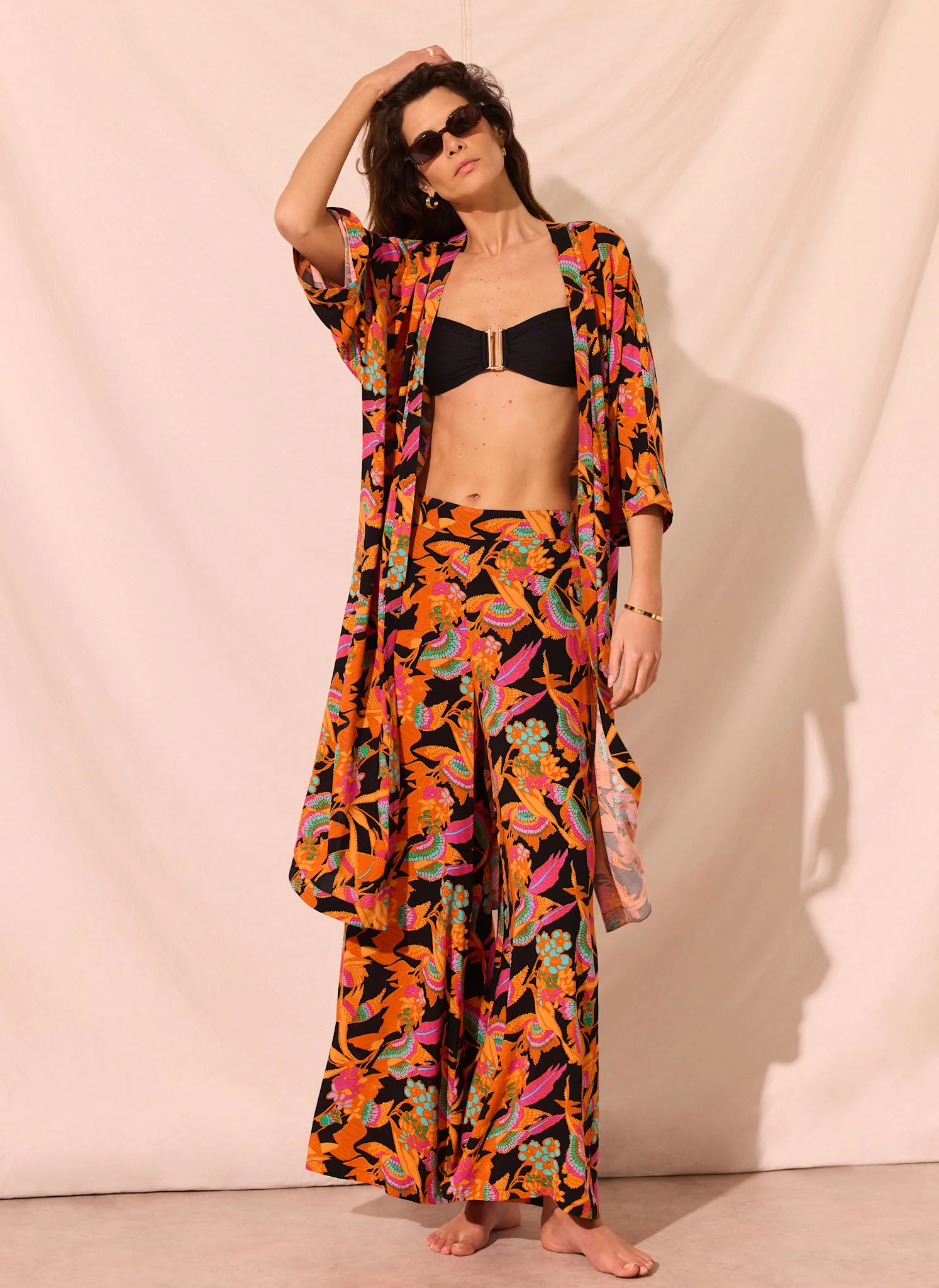 840-orange-floral-print-long-kimono-5.webp Orange Floral Print Long Kimono