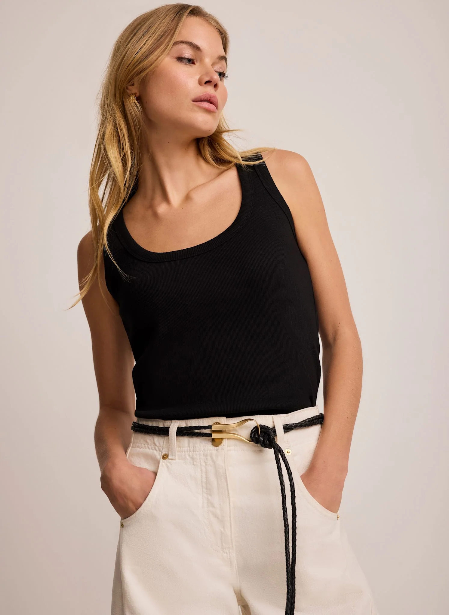 8414-black-cotton-blend-scoop-neck-vest-1.webp Black Cotton Blend Scoop Neck Vest