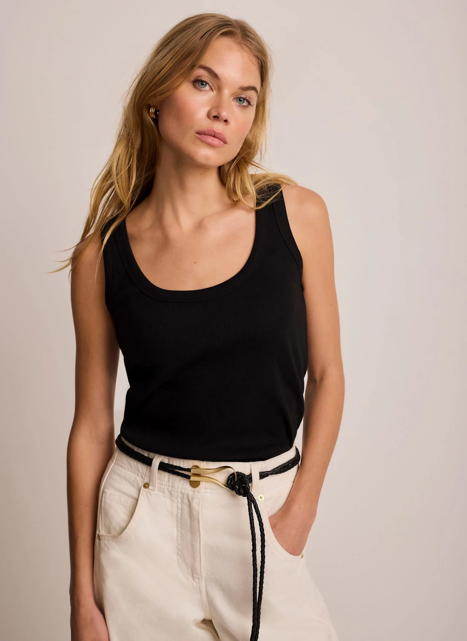 8414-black-cotton-blend-scoop-neck-vest-2.webp Black Cotton Blend Scoop Neck Vest