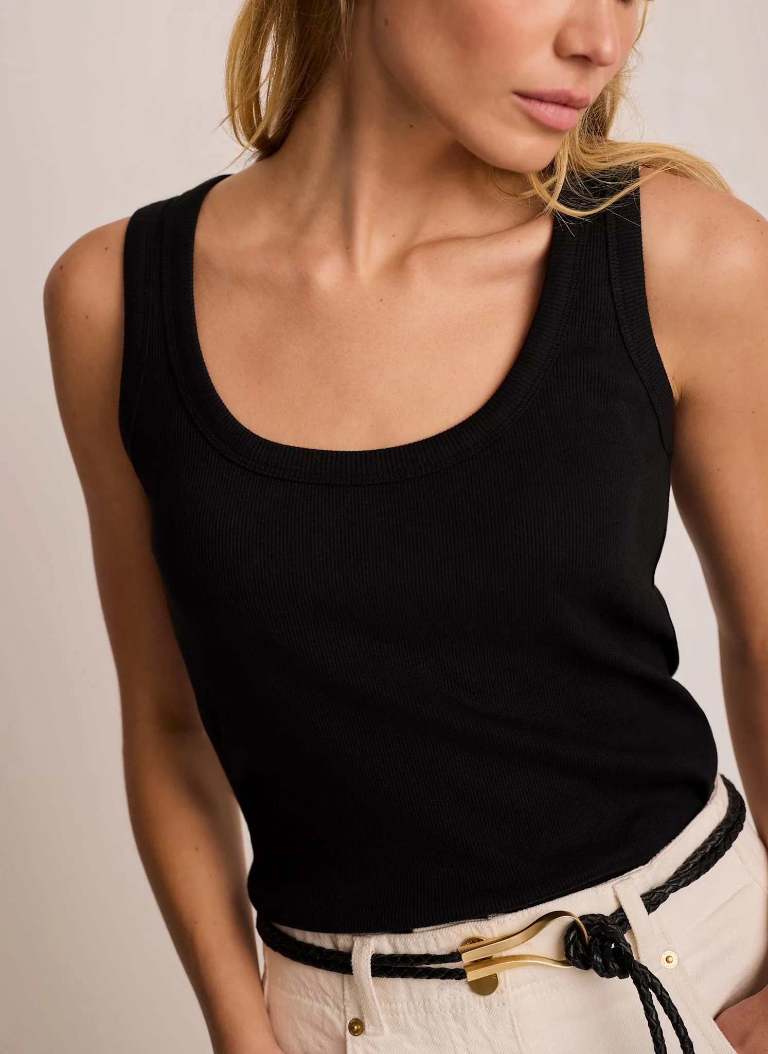 8414-black-cotton-blend-scoop-neck-vest-4.webp Black Cotton Blend Scoop Neck Vest
