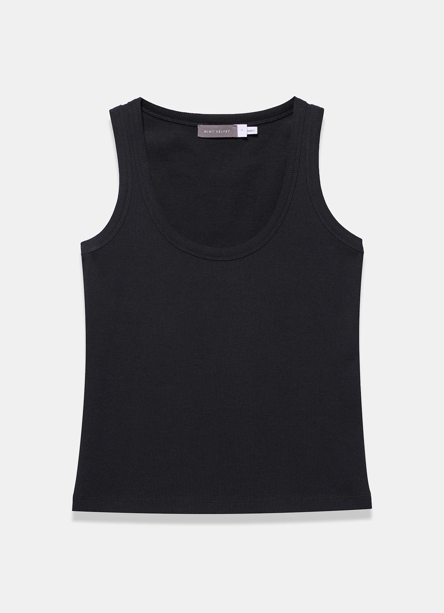 8414-black-cotton-blend-scoop-neck-vest-6.webp Black Cotton Blend Scoop Neck Vest