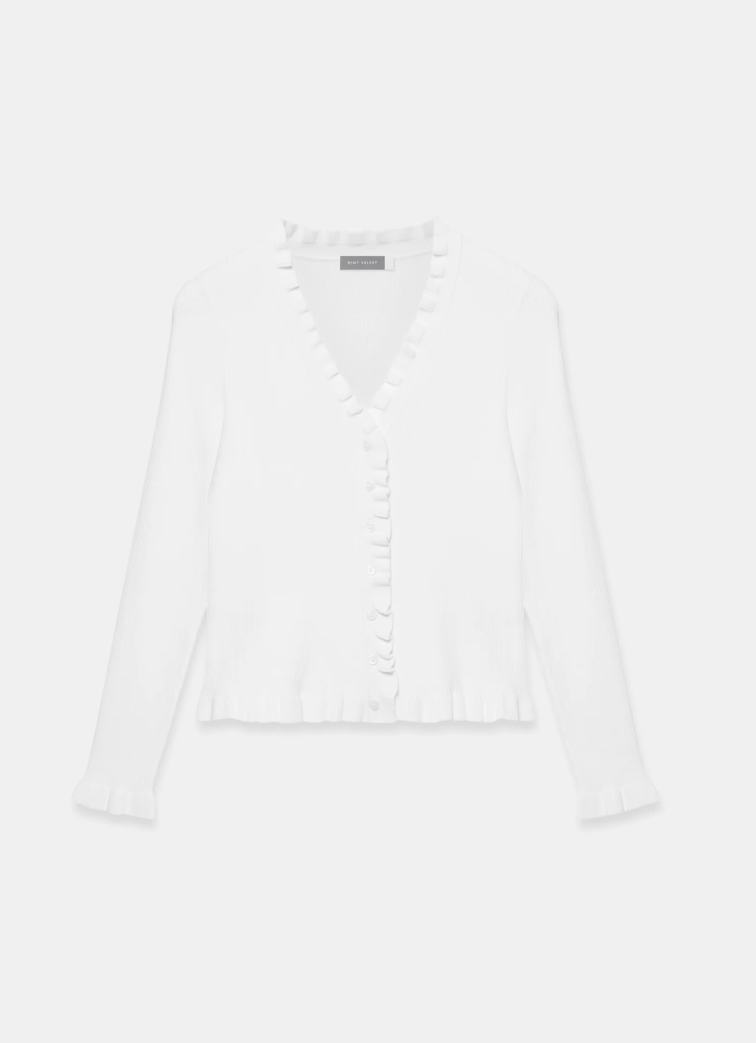 8432-white-ruffle-detail-cardigan-7.webp White Ruffle Detail Cardigan