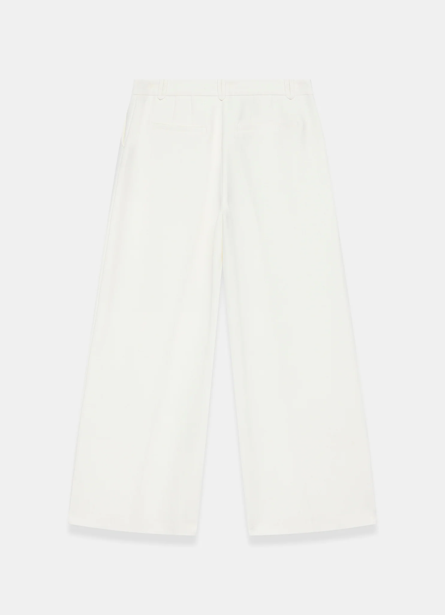 White Pleated Wide Leg Trousers