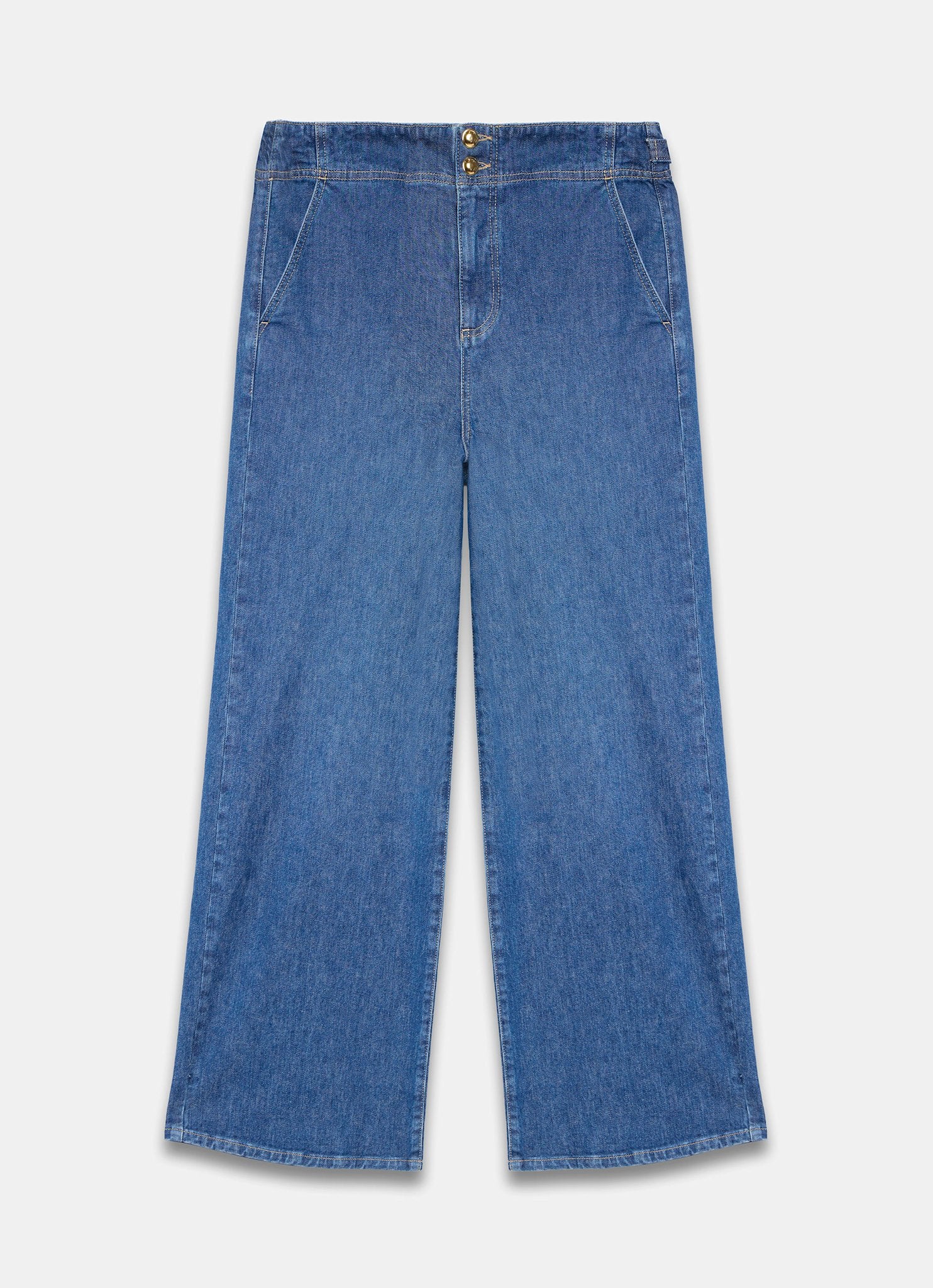 8494-mid-indigo-buckle-detail-wide-jeans-7.jpg Mid Indigo Buckle Detail Wide Jeans