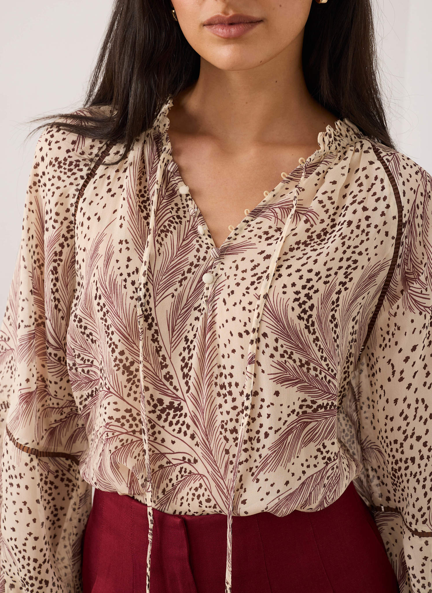 8516-cream-feather-print-blouse-4.jpg Cream Feather Print Blouse