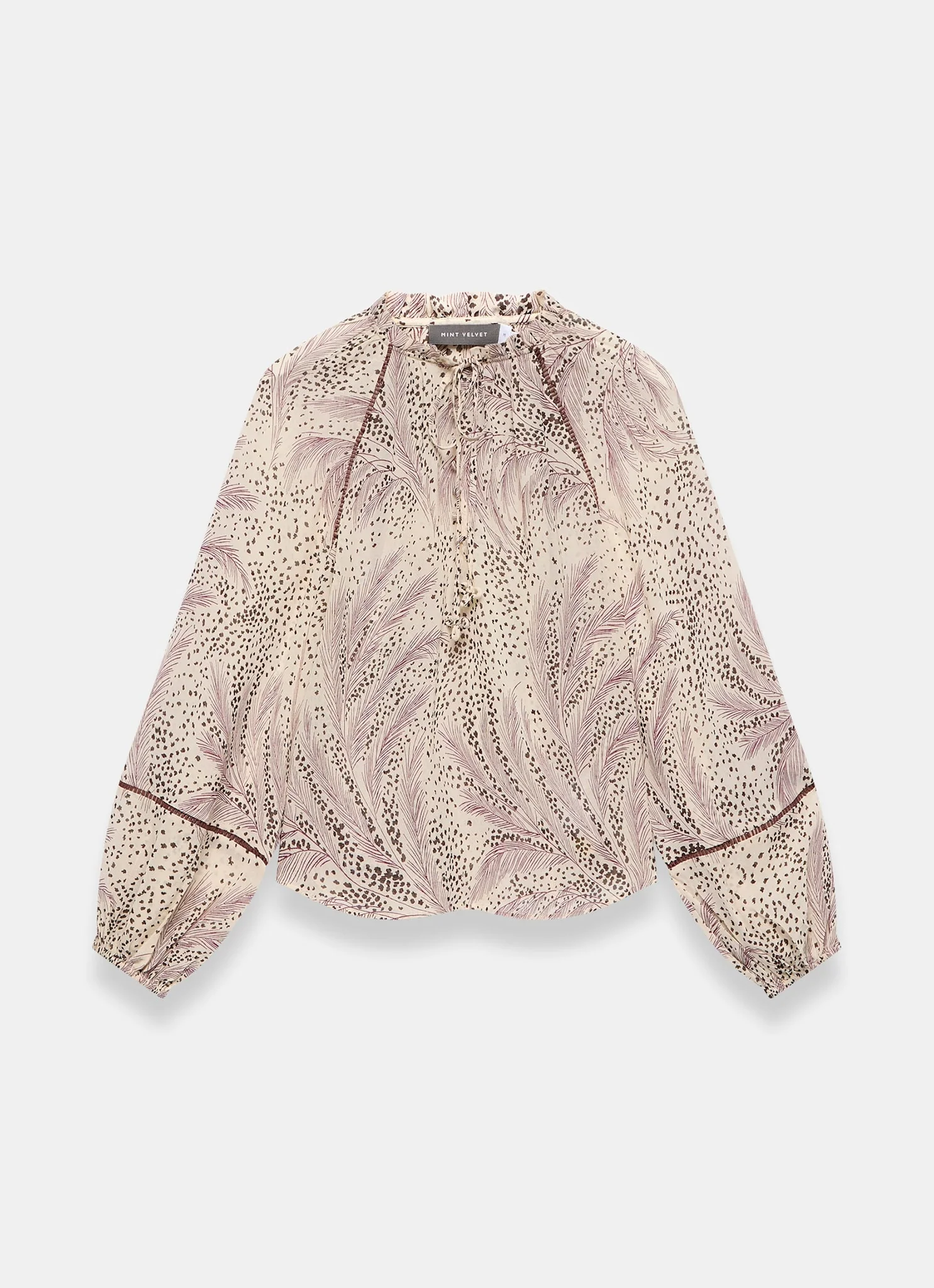 8516-cream-feather-print-blouse-6.webp Cream Feather Print Blouse