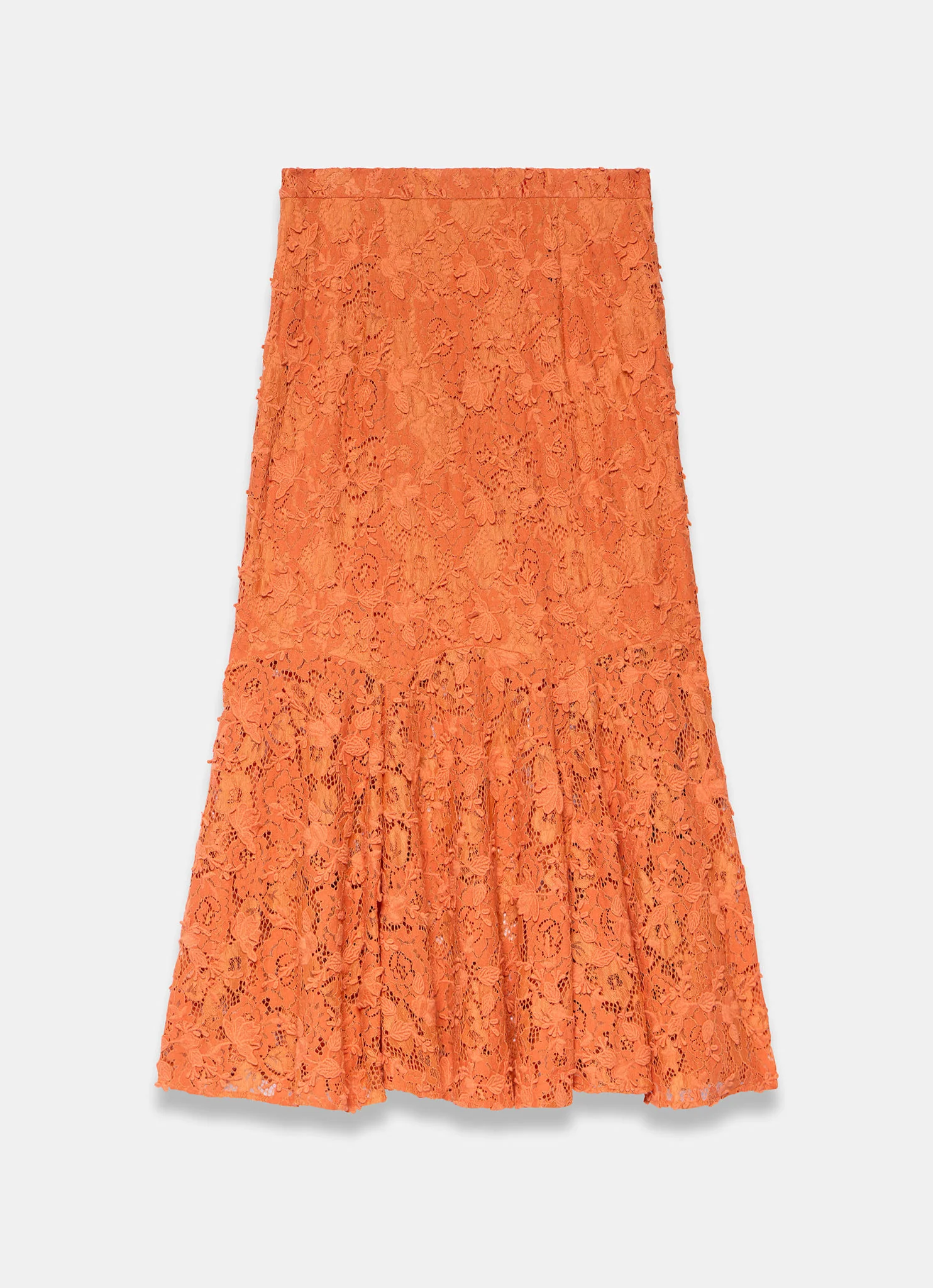Orange Lace Maxi Skirt