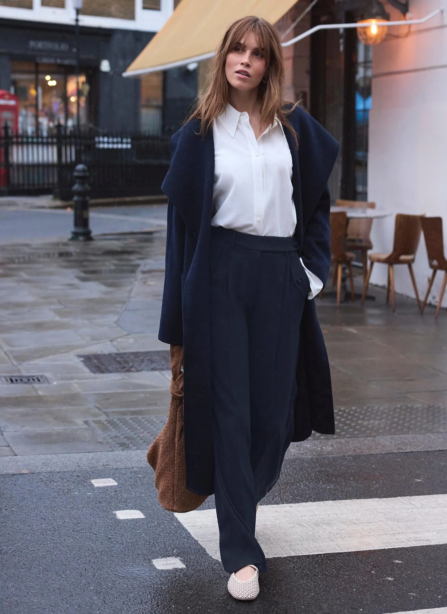 Navy Hand Finished Double Breasted Coat