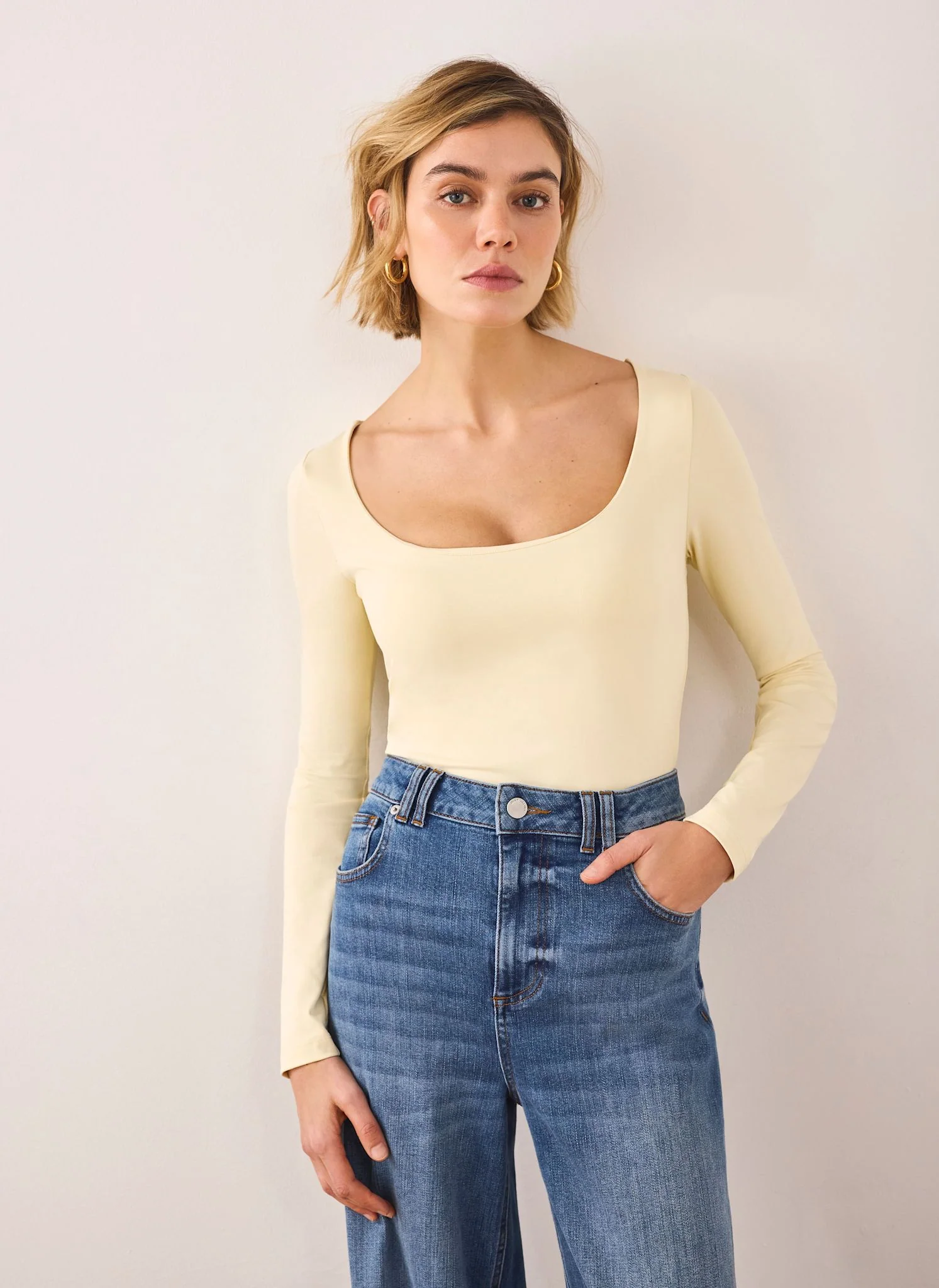 8564-butter-yellow-layering-scoop-neck-top-1.webp Butter Yellow Layering Scoop Neck Top