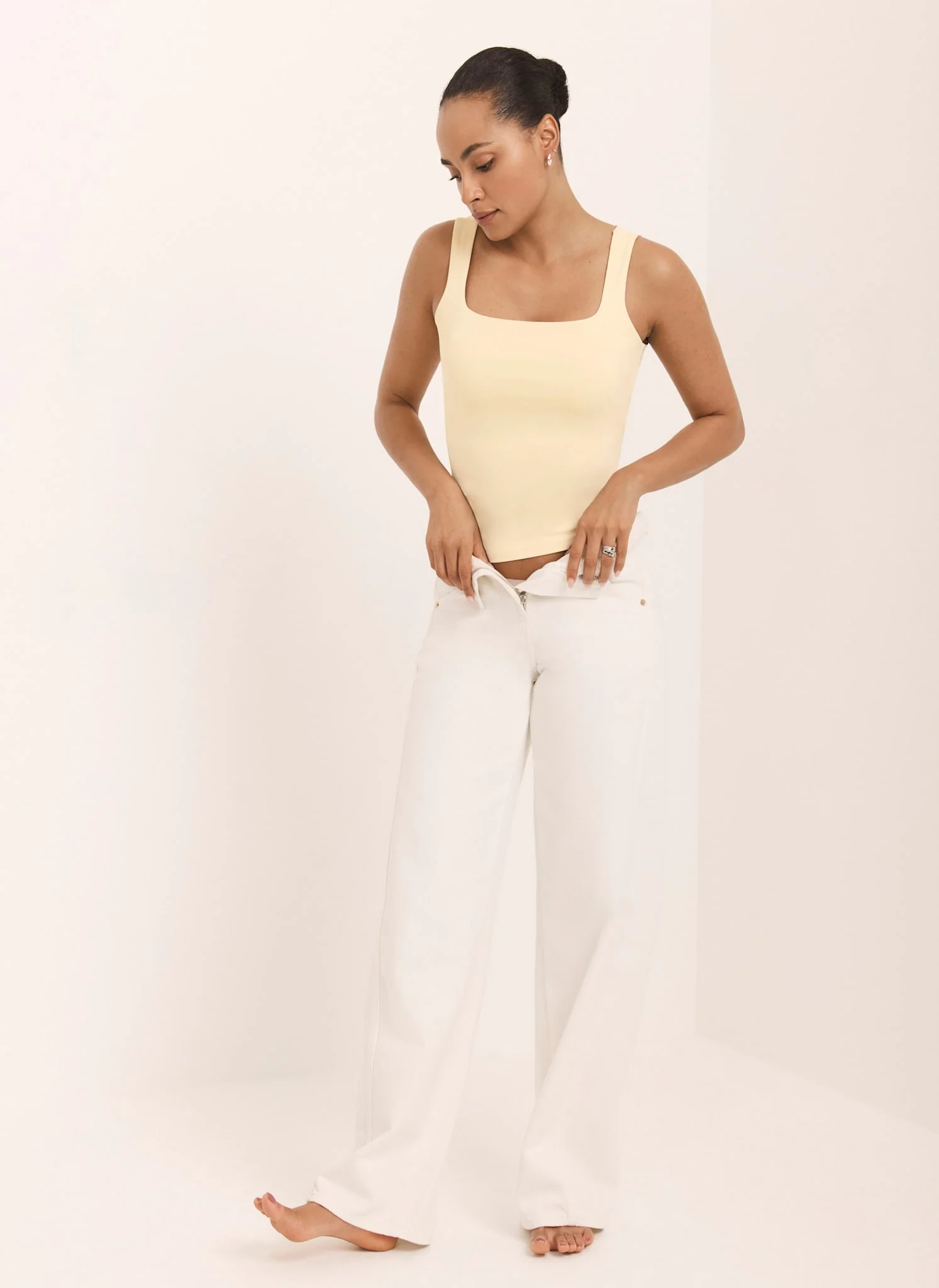 Butter Yellow Layering Scoop Neck Vest