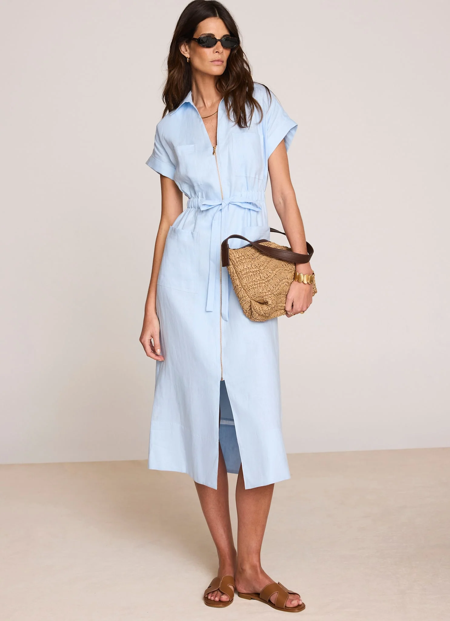 8592-blue-linen-midi-shirt-dress-3.webp Blue Linen Midi Shirt Dress