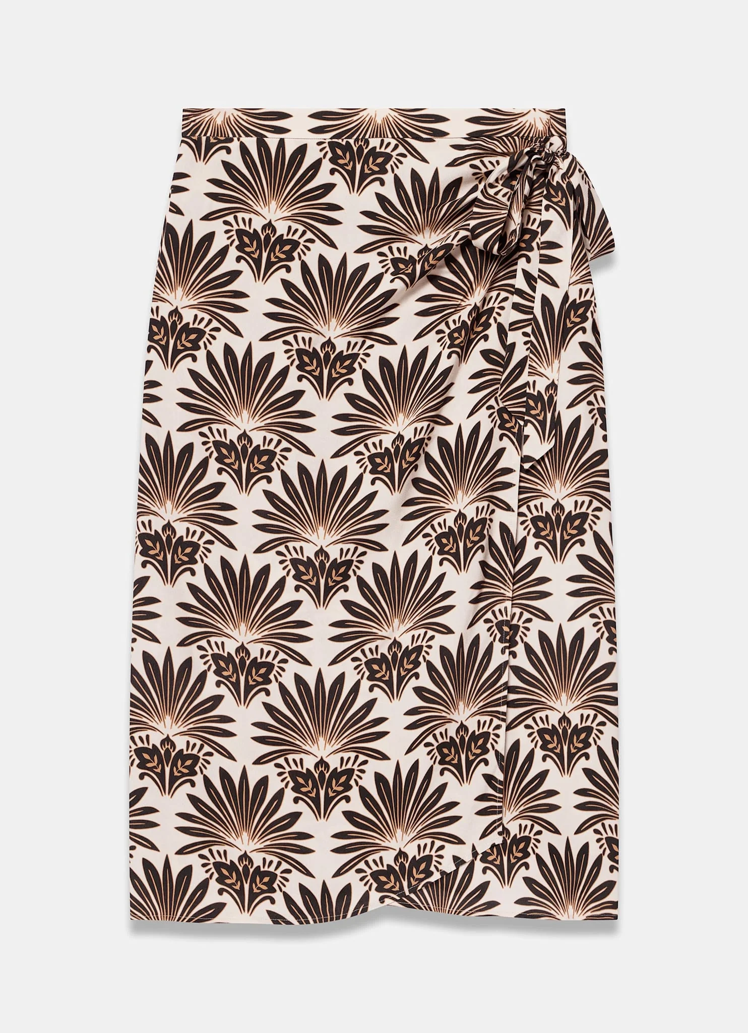 Neutral Geo Print Wrap Sarong Skirt