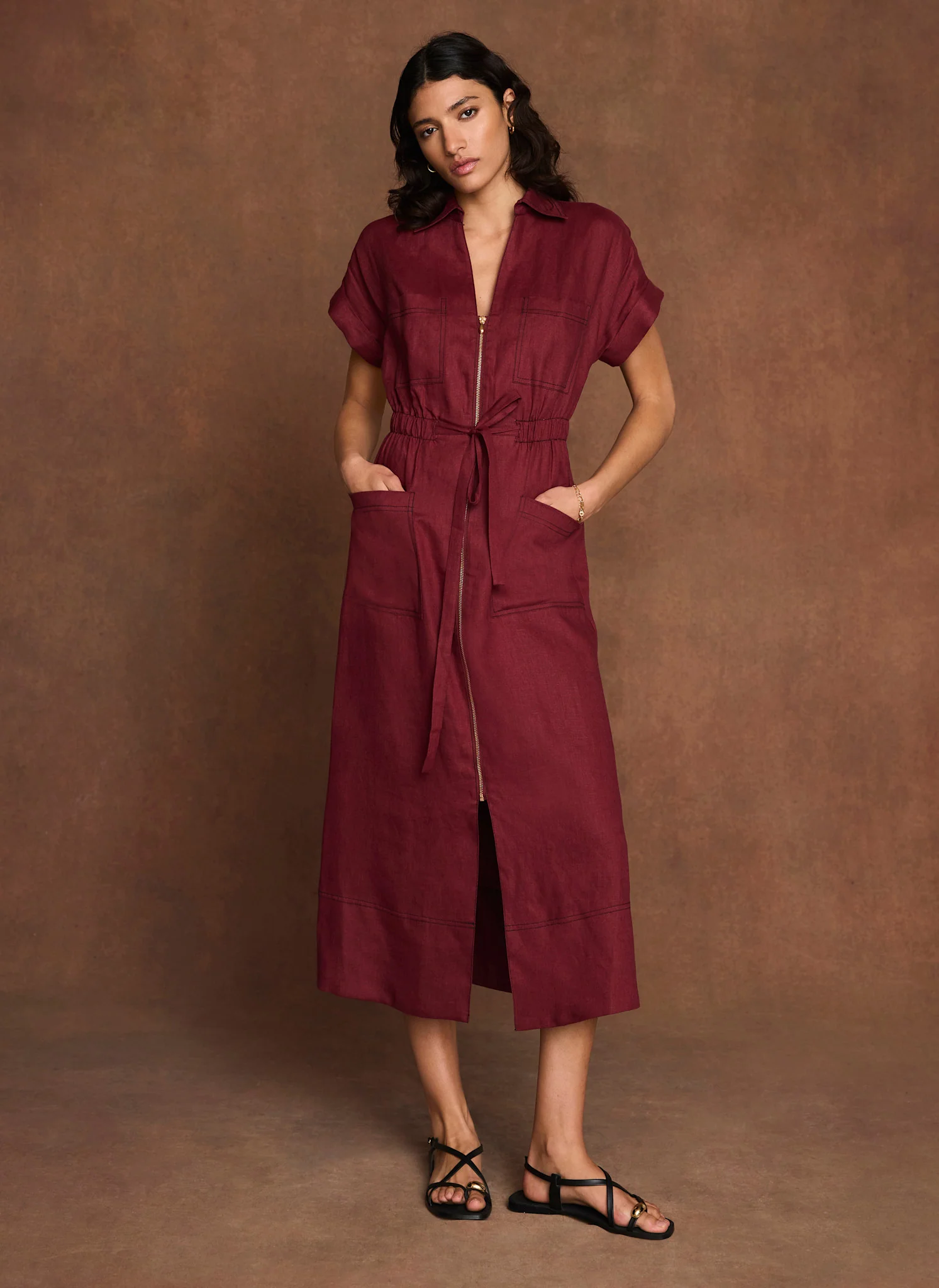 8600-burgundy-linen-midi-shirt-dress-1.webp Burgundy Linen Midi Shirt Dress