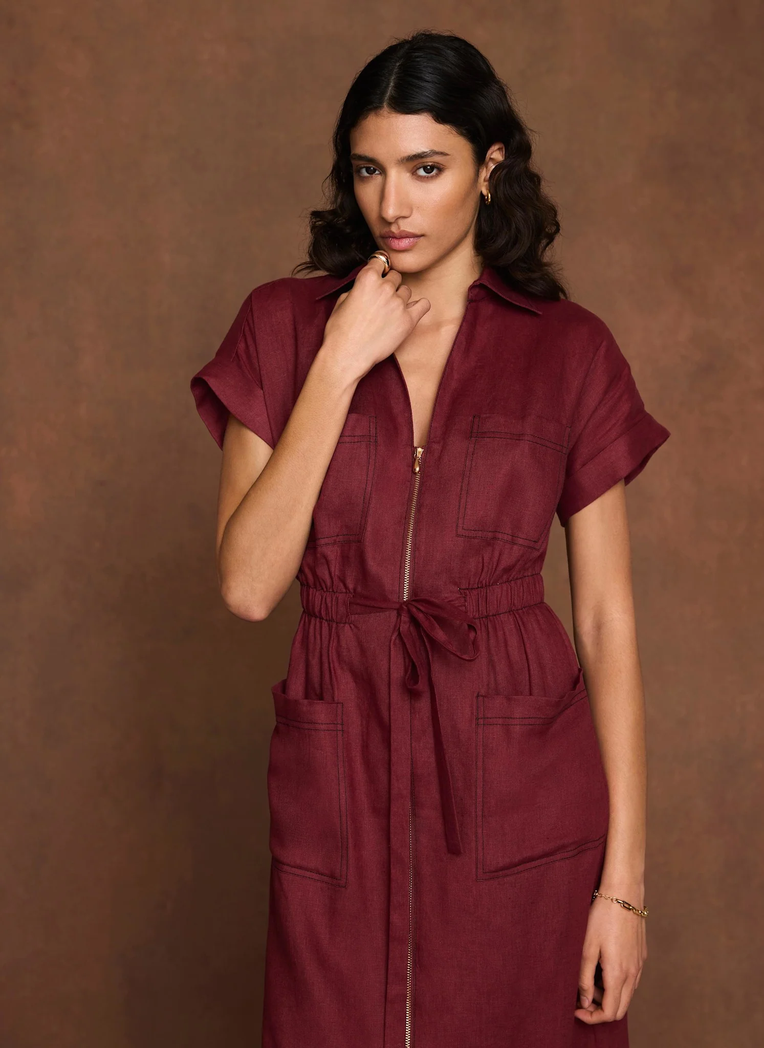 8600-burgundy-linen-midi-shirt-dress-5.webp Burgundy Linen Midi Shirt Dress