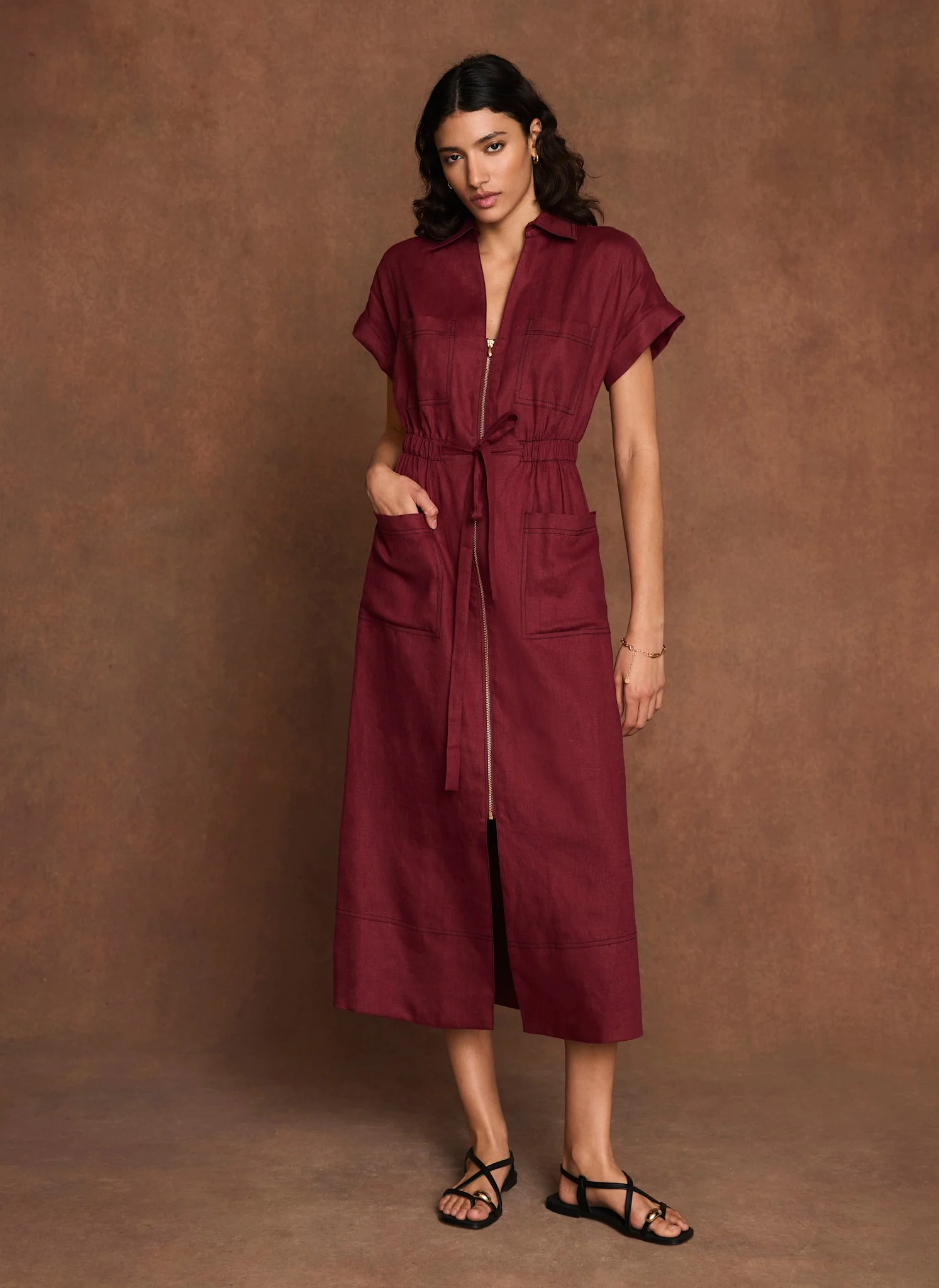 8600-burgundy-linen-midi-shirt-dress-6.webp Burgundy Linen Midi Shirt Dress