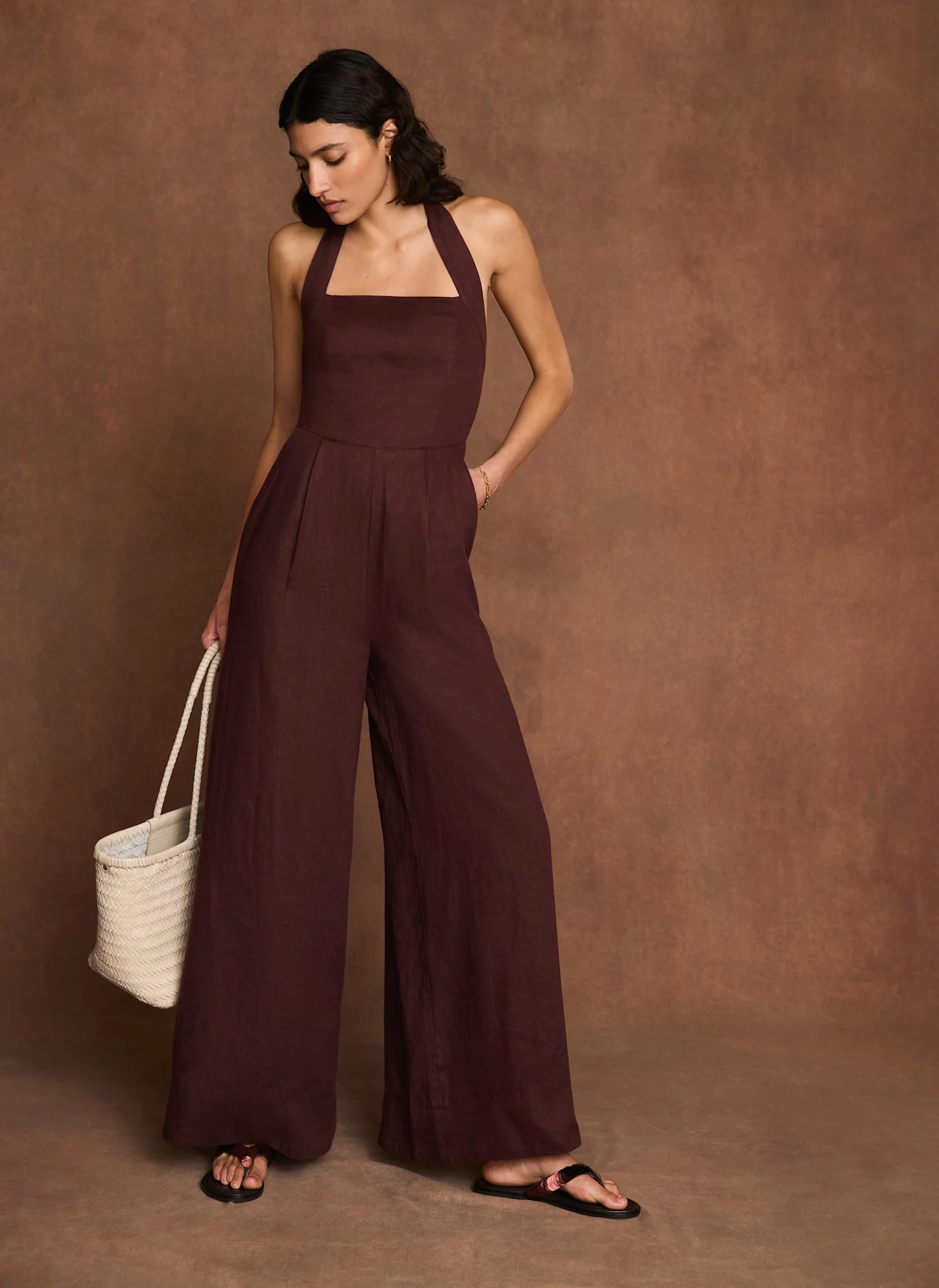 8608-burgundy-linen-halter-jumpsuit-6.webp Burgundy Linen Halter Jumpsuit