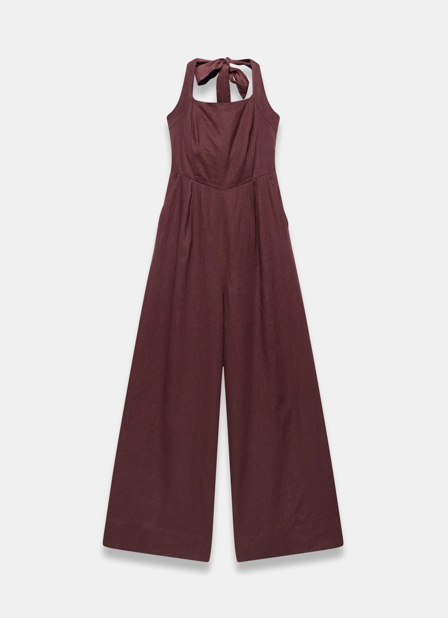 8608-burgundy-linen-halter-jumpsuit-7.webp Burgundy Linen Halter Jumpsuit