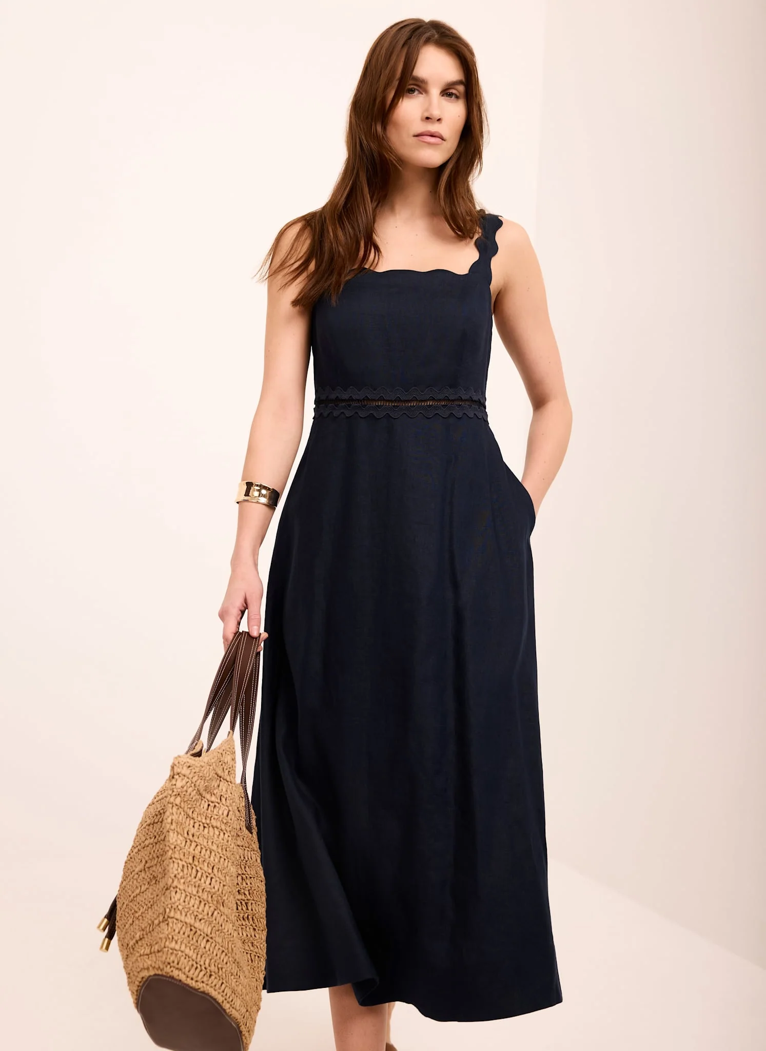 8632-navy-linen-scallop-trim-midi-dress-4.webp Navy Linen Scallop Trim Midi Dress