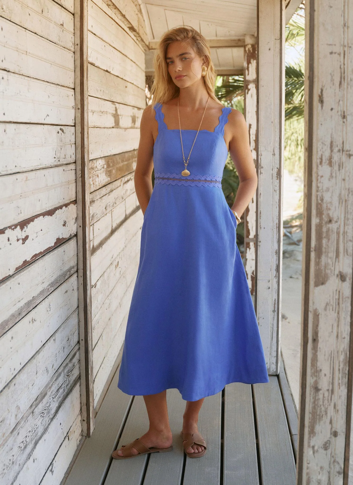 8656-blue-linen-scallop-trim-midi-dress-2.webp Blue Linen Scallop Trim Midi Dress