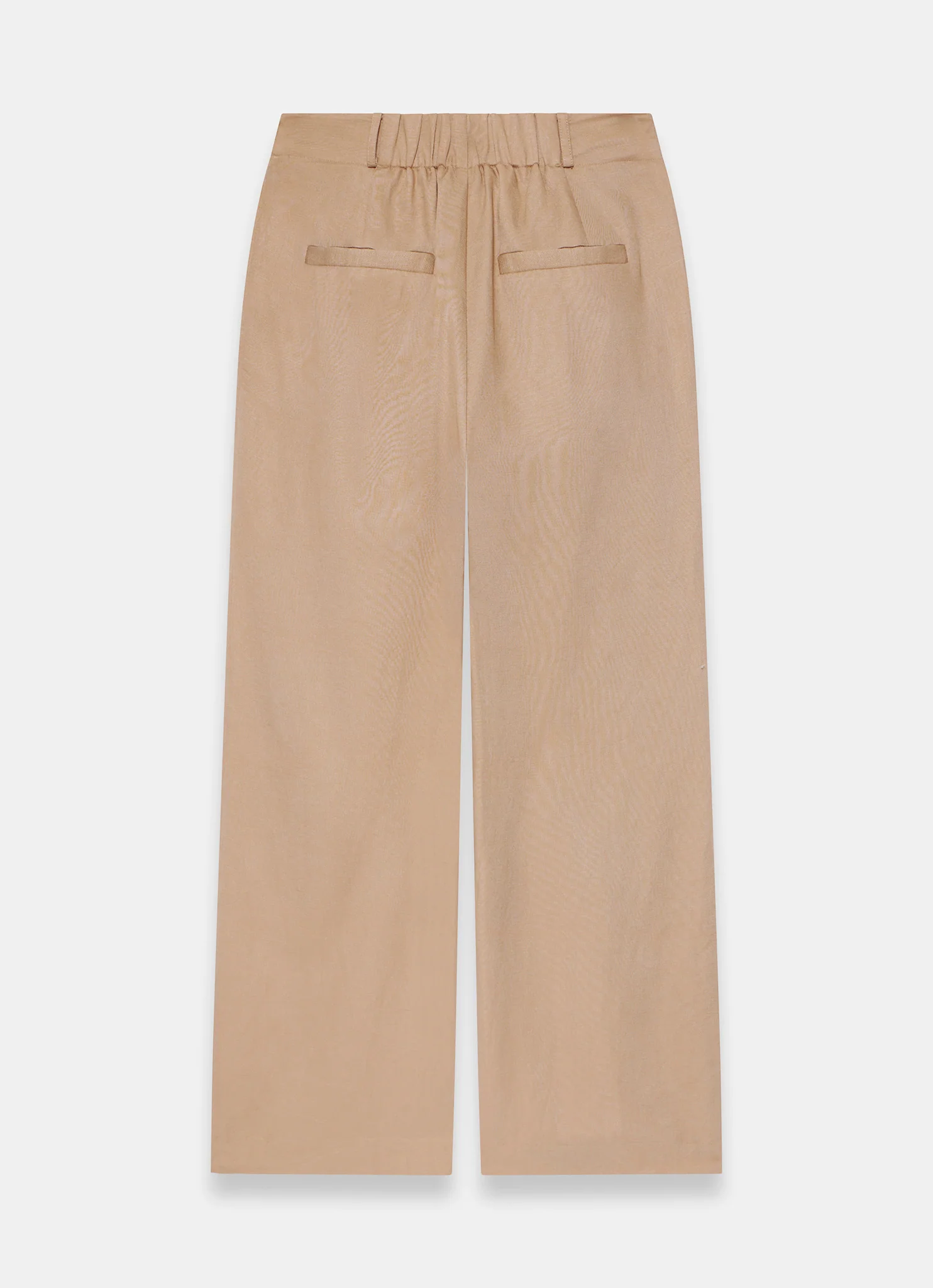 Neutral Linen Blend Wide Leg Trousers
