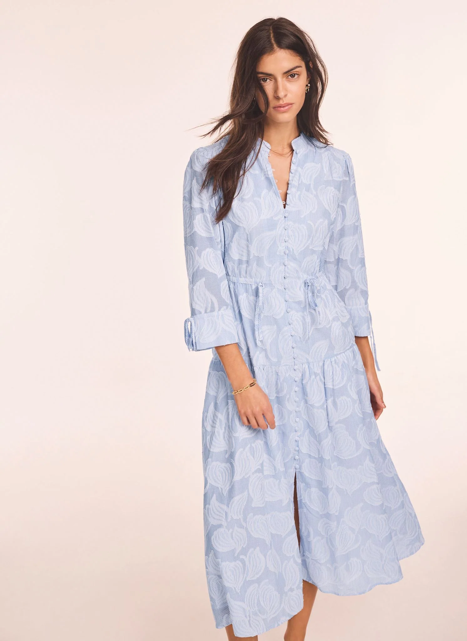 8664-blue-cotton-floral-shirt-midi-dress-2.webp Blue Cotton Floral Shirt Midi Dress