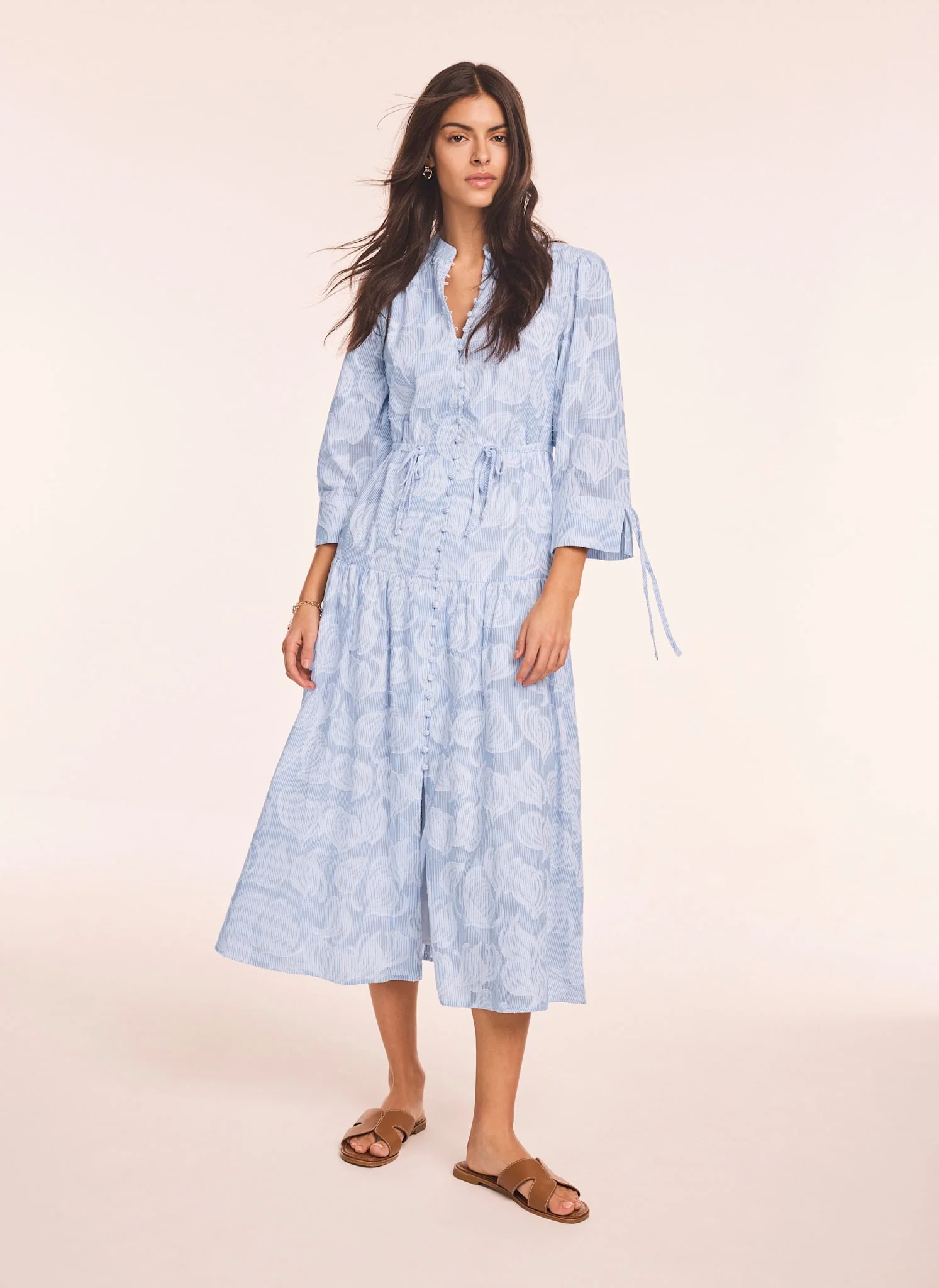 8664-blue-cotton-floral-shirt-midi-dress-3.webp Blue Cotton Floral Shirt Midi Dress