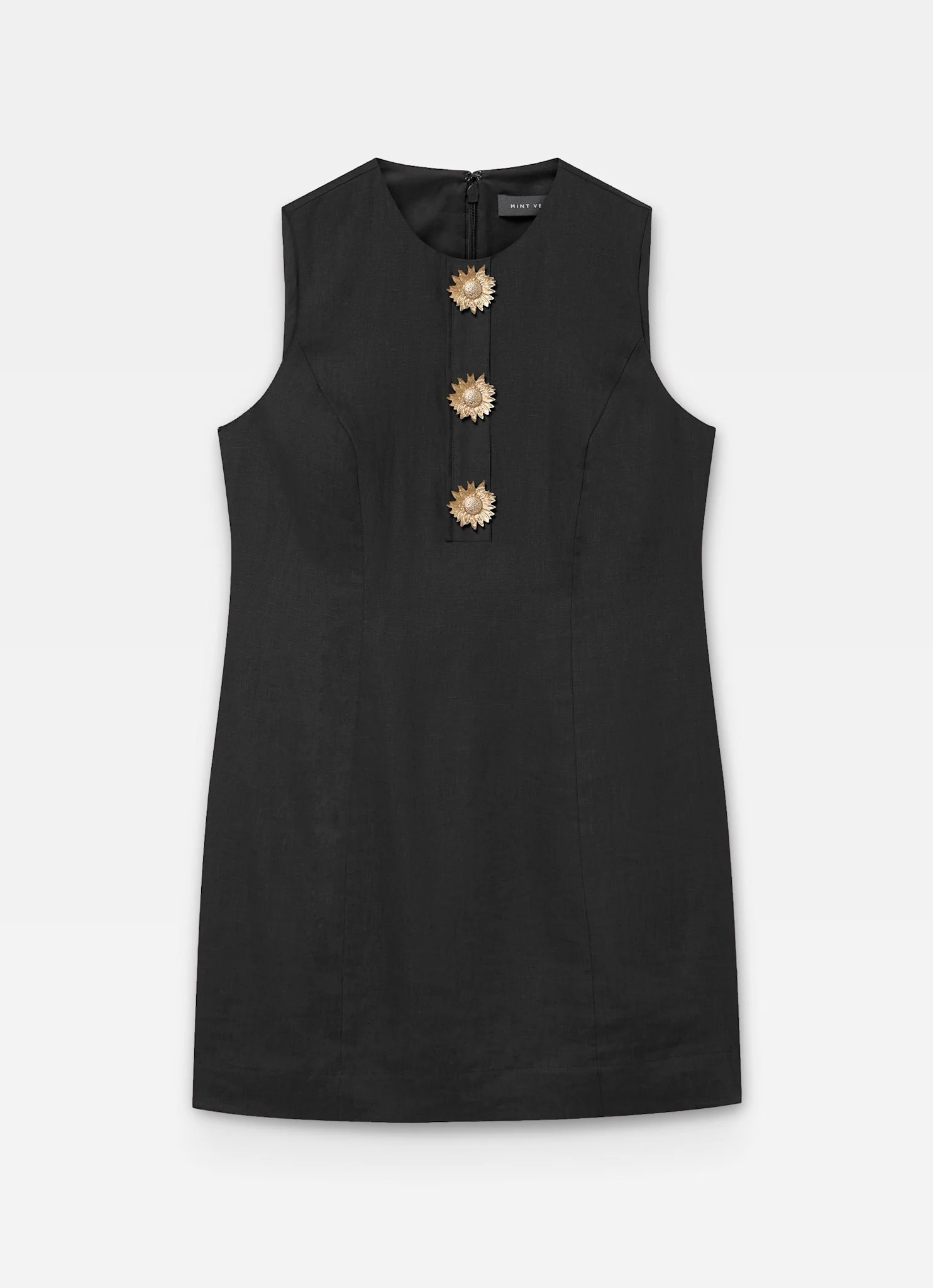 8688-black-linen-sunray-button-mini-dress-6.webp Black Linen Sunray Button Mini Dress