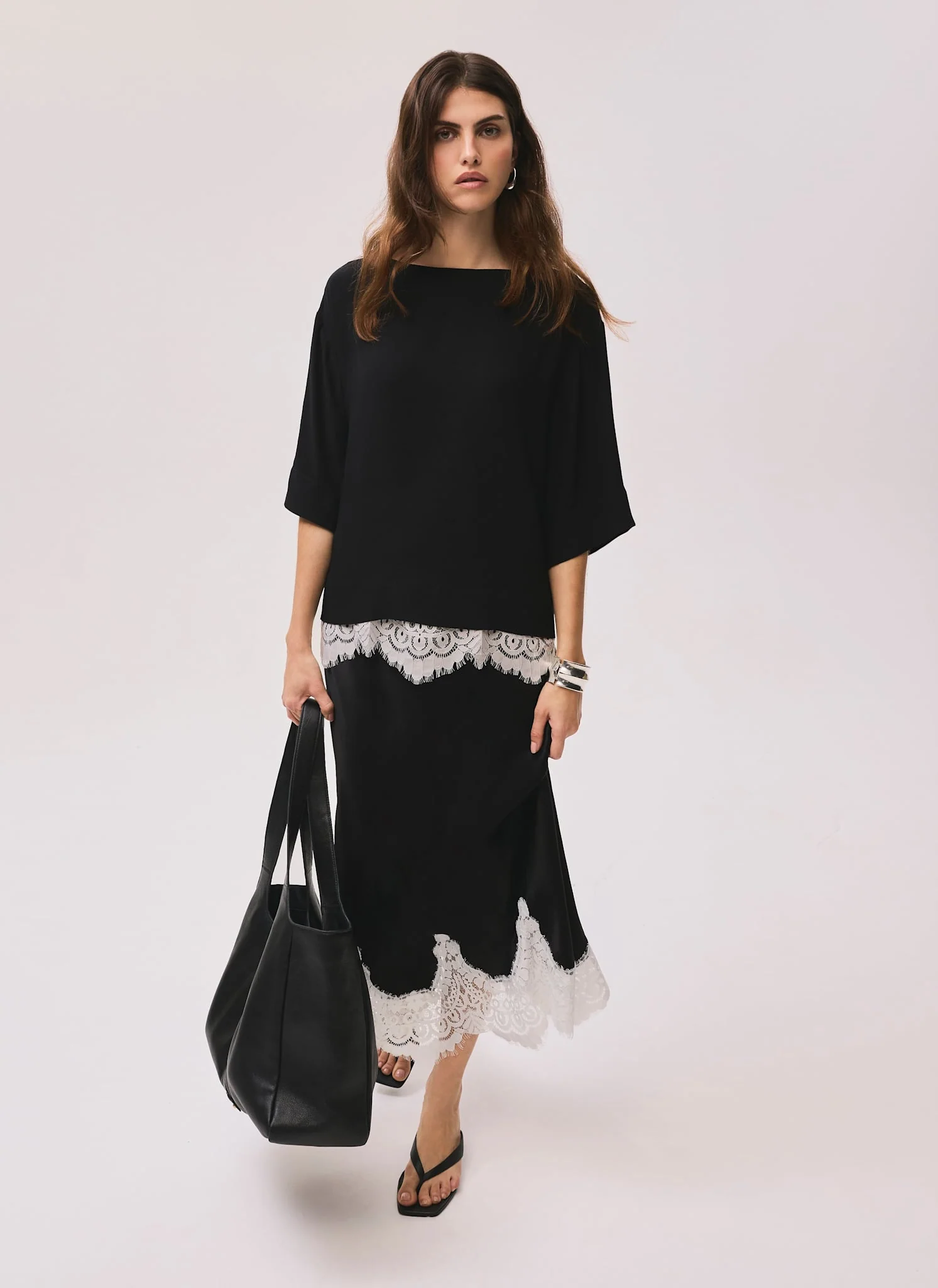 8702-black-satin-lace-trim-top-4.webp Black Satin Lace Trim Top