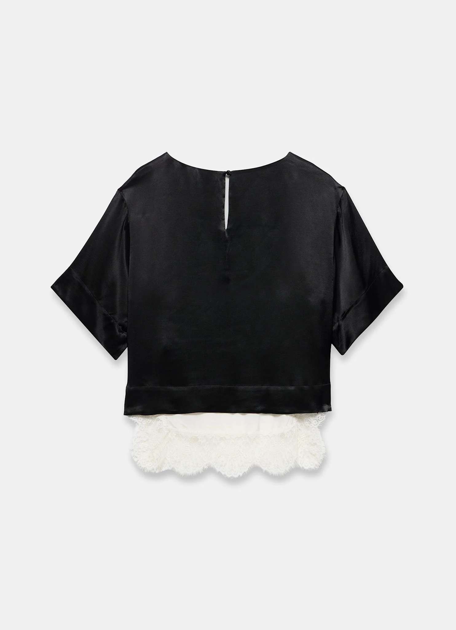 8702-black-satin-lace-trim-top-8.webp Black Satin Lace Trim Top