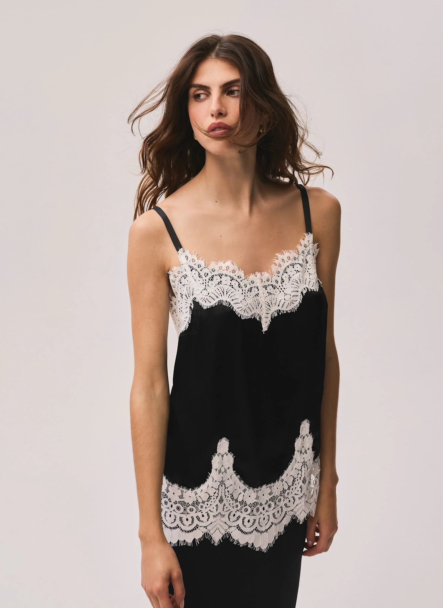 8708-black-satin-lace-camisole-top-1.webp Black Satin Lace Camisole Top