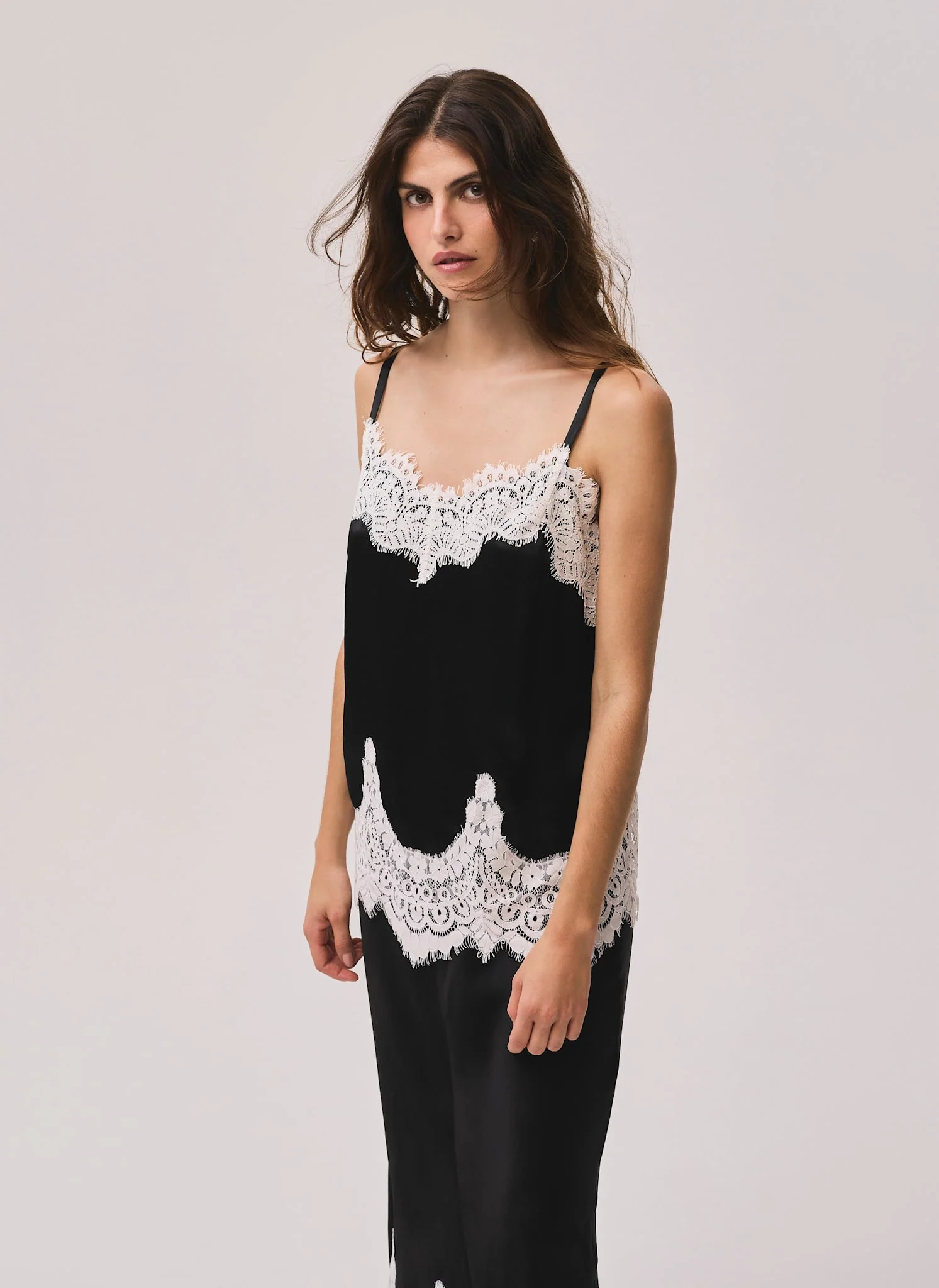 8708-black-satin-lace-camisole-top-2.webp Black Satin Lace Camisole Top