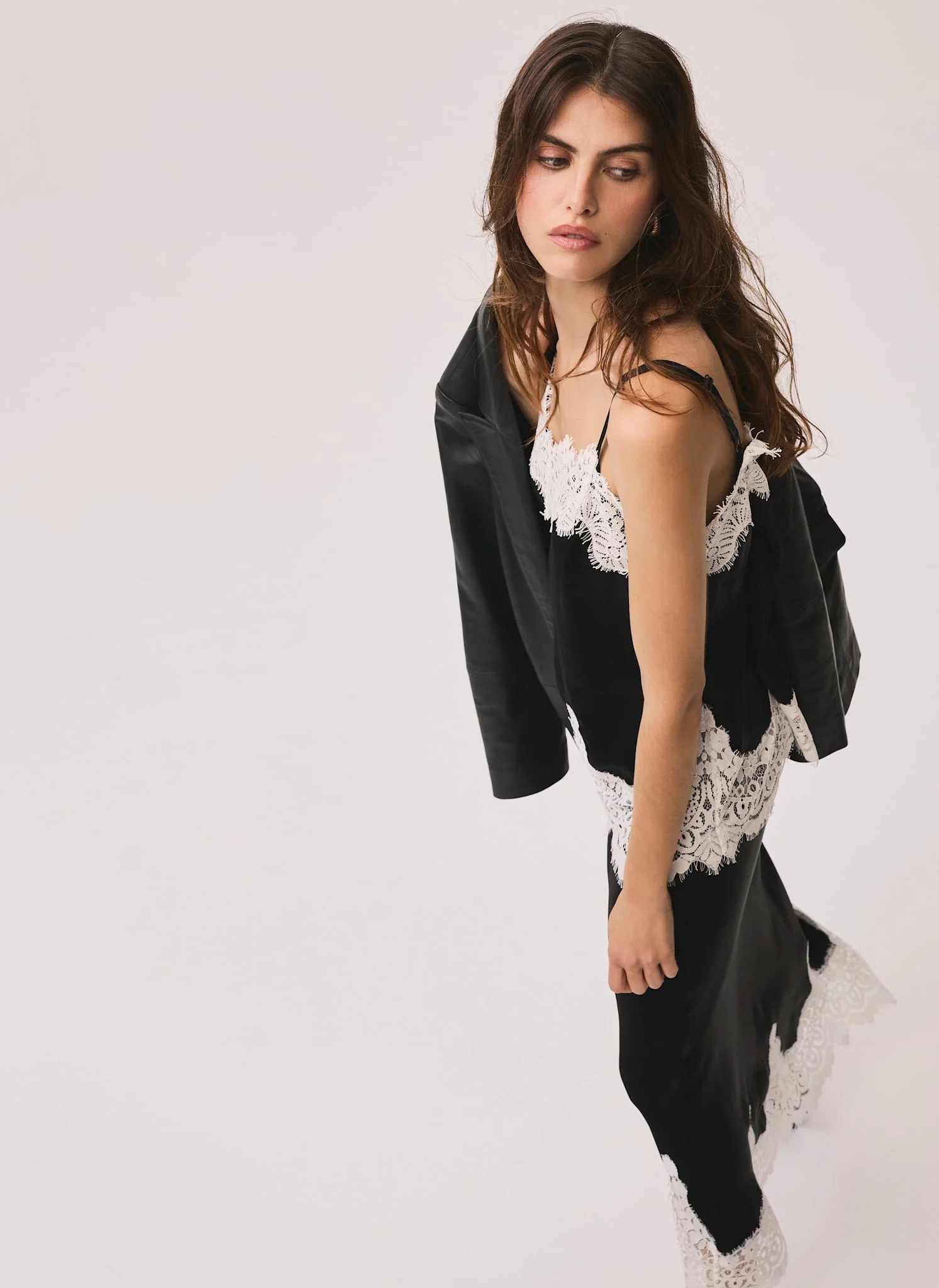 8708-black-satin-lace-camisole-top-5.webp Black Satin Lace Camisole Top