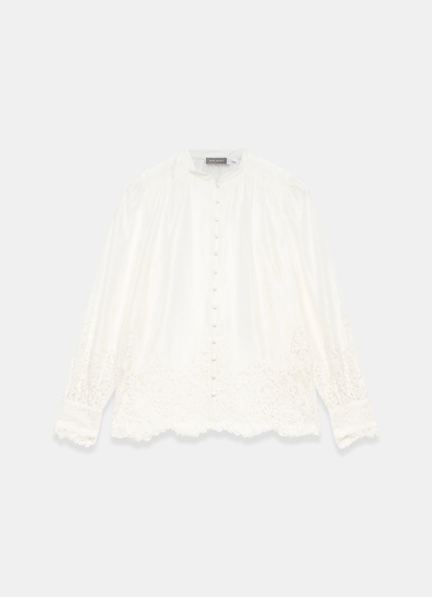 Cream Lace Detail Blouse