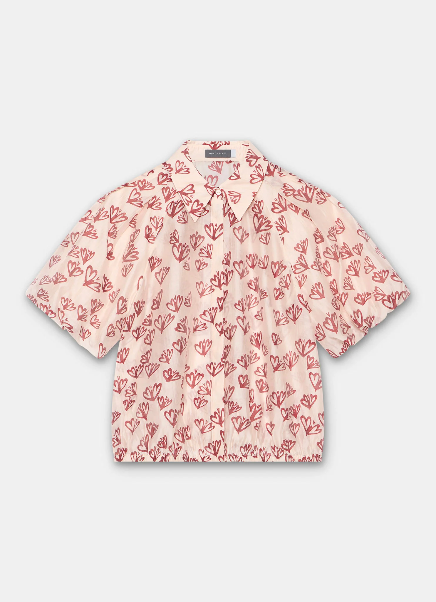 8720-pink-heart-print-puff-sleeve-shirt-7.webp Pink Heart Print Puff Sleeve Shirt