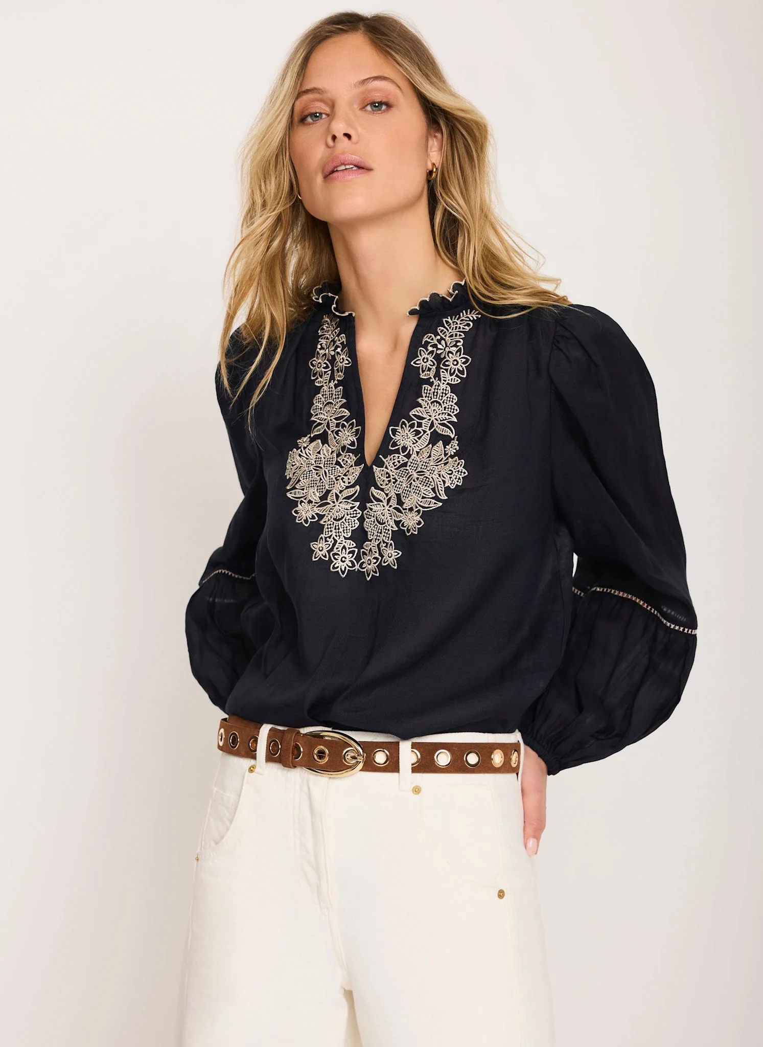 8728-navy-embroidered-detail-blouse-4.webp Navy Embroidered Detail Blouse