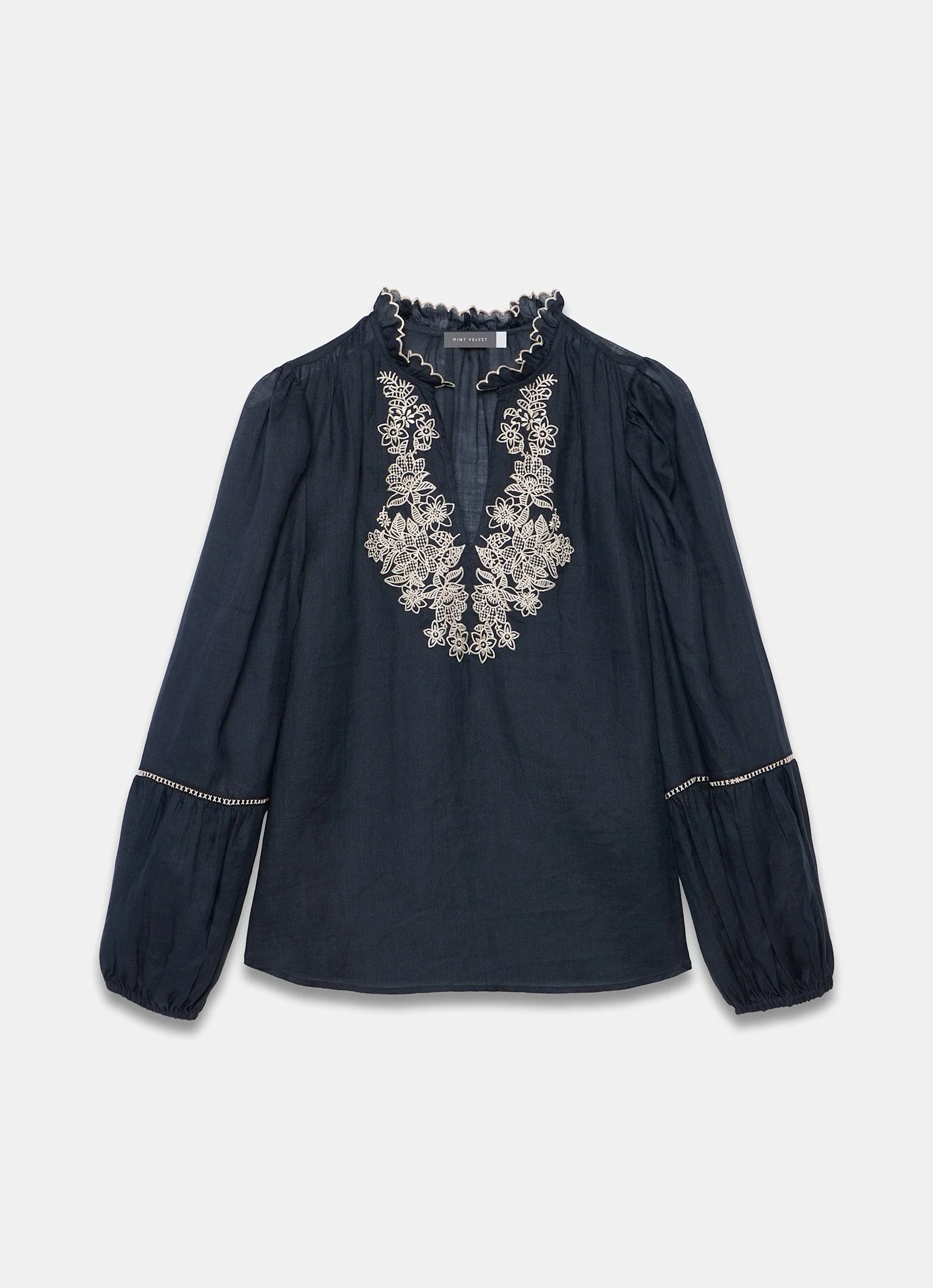 8728-navy-embroidered-detail-blouse-7.webp Navy Embroidered Detail Blouse