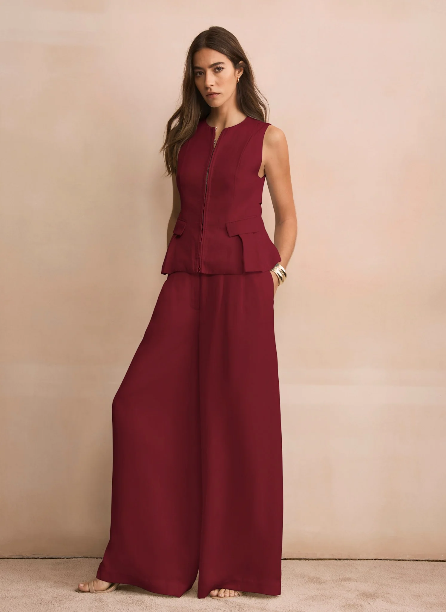 8746-burgundy-tailored-tie-back-waistcoat-5.webp Burgundy Tailored Tie Back Waistcoat