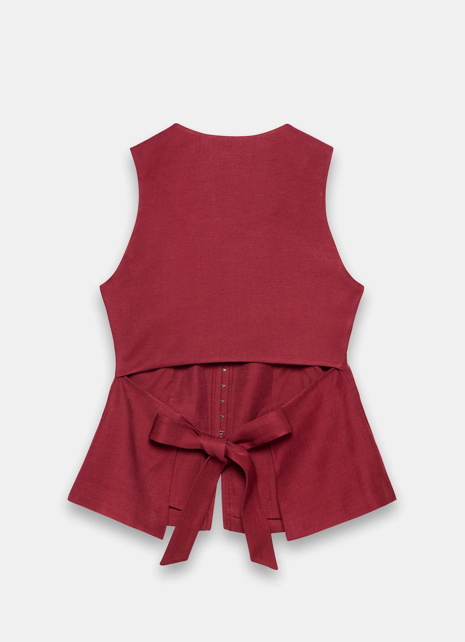 8746-burgundy-tailored-tie-back-waistcoat-8.webp Burgundy Tailored Tie Back Waistcoat